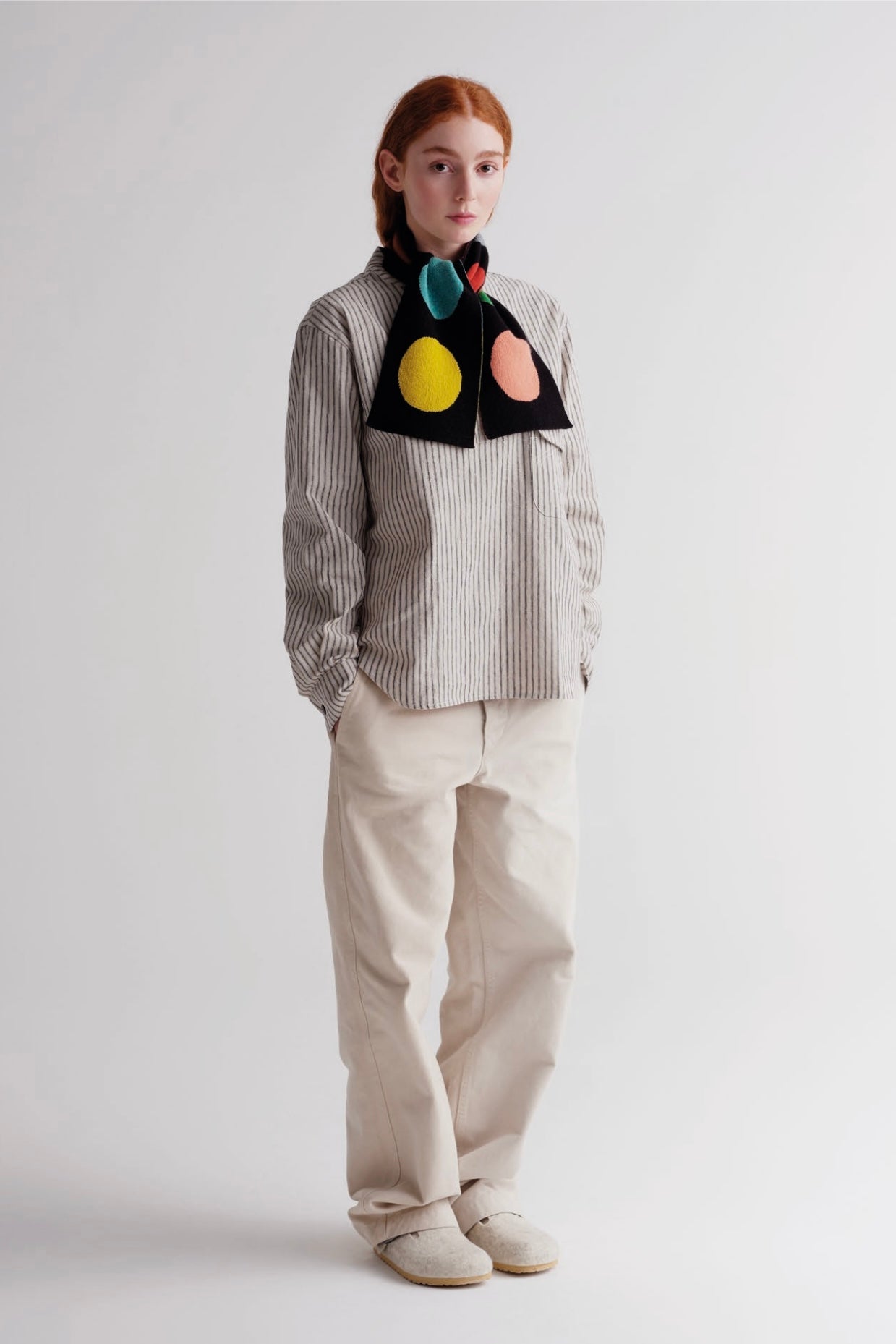 Small multicolour spot scarf