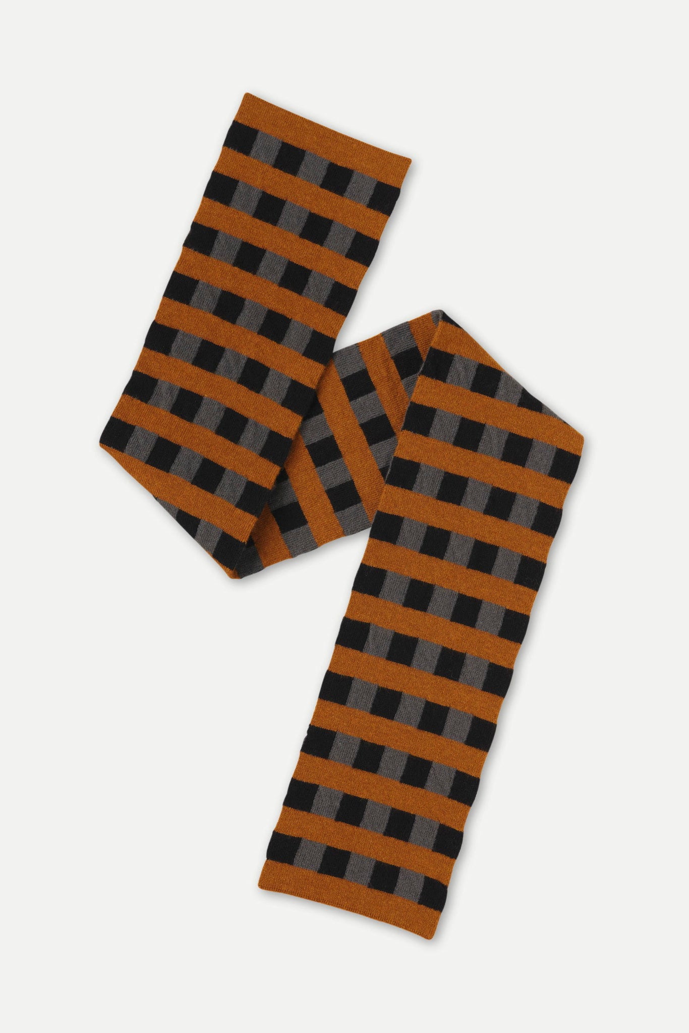 Small Check and Stripe Scarf