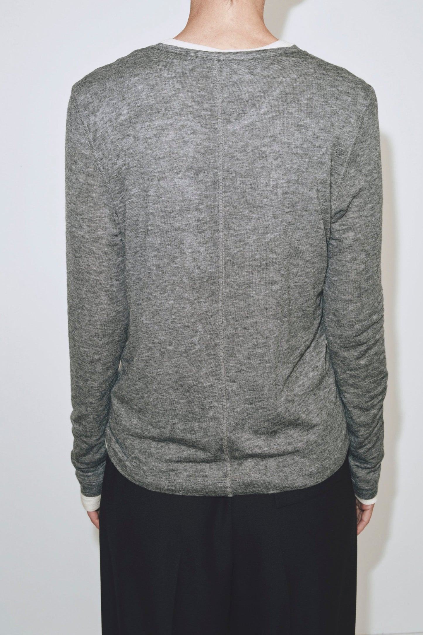 WOOL TENCEL CREWNECK TOP