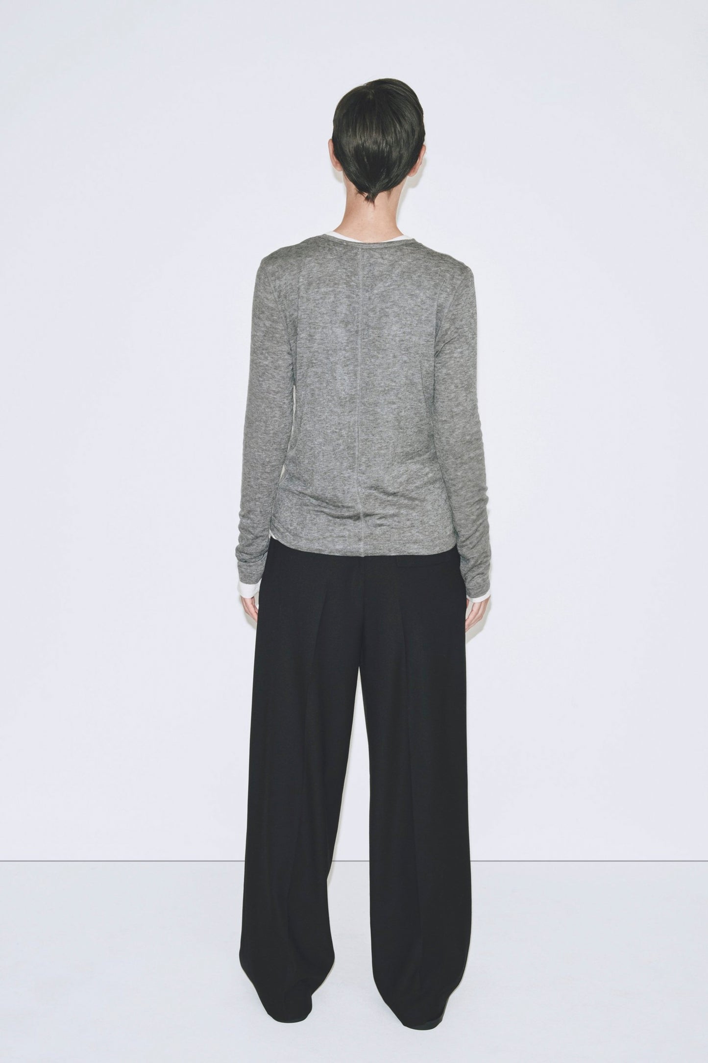 WOOL TENCEL CREWNECK TOP