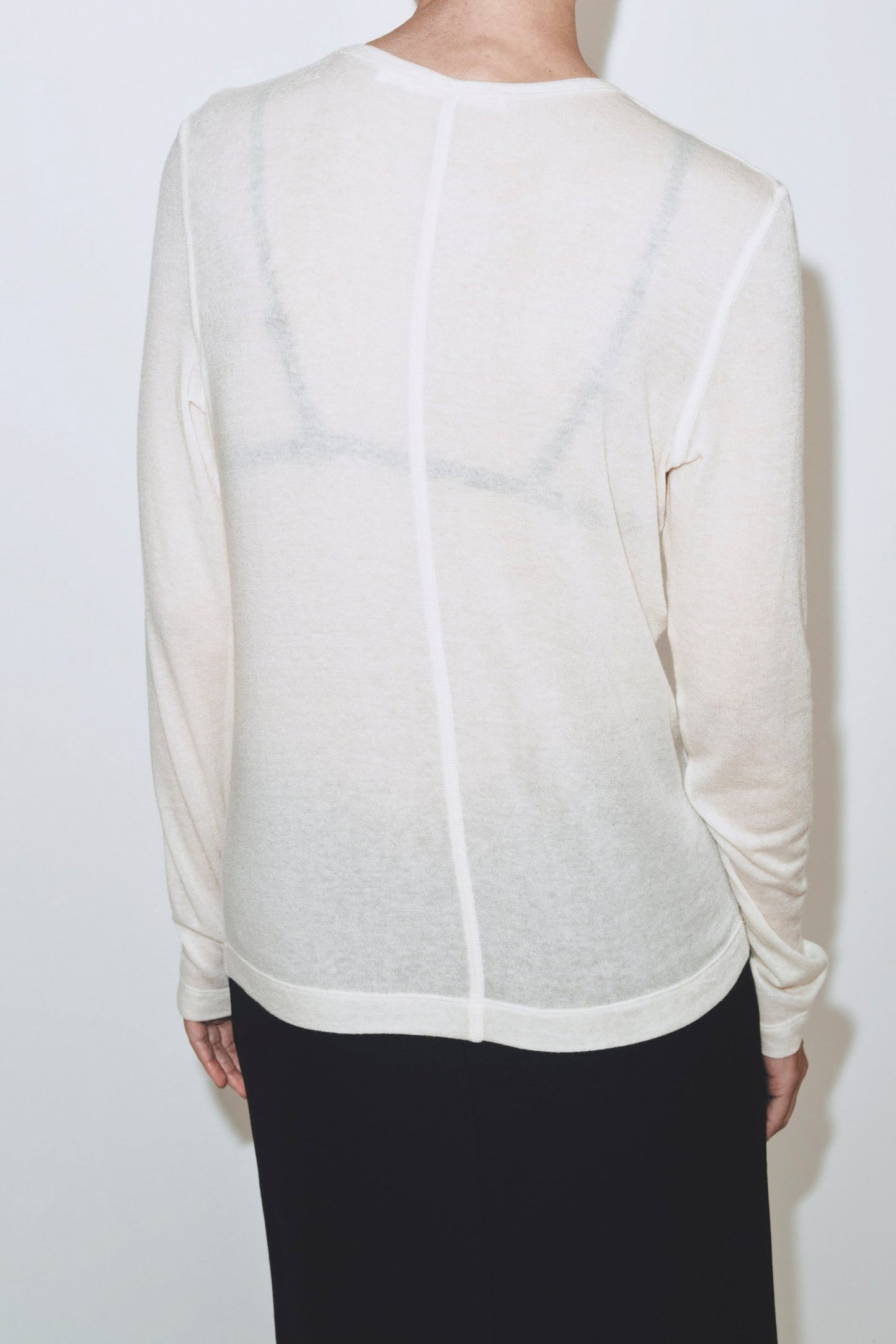 WOOL TENCEL CREWNECK TOP