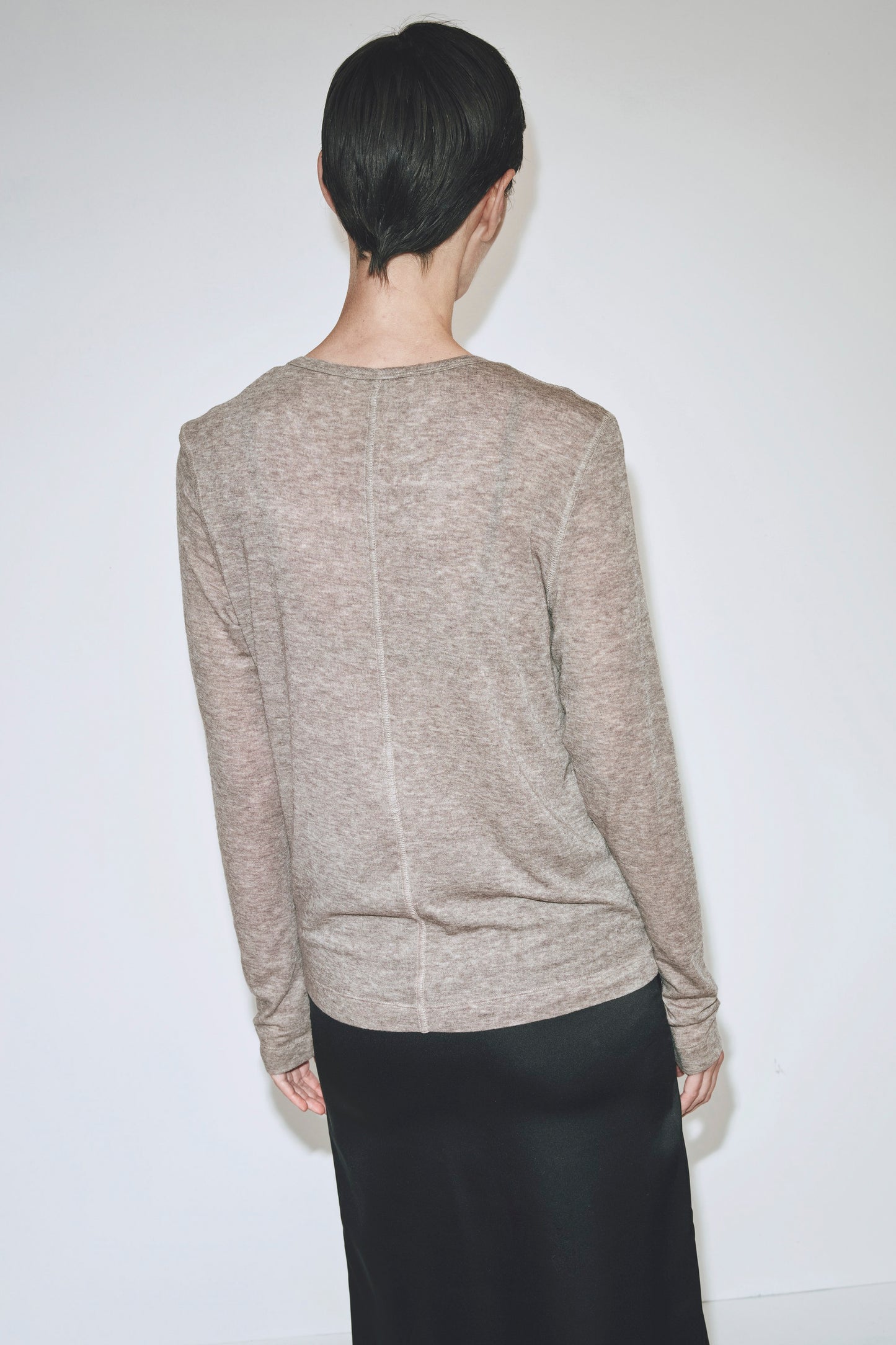 WOOL TENCEL CREWNECK TOP