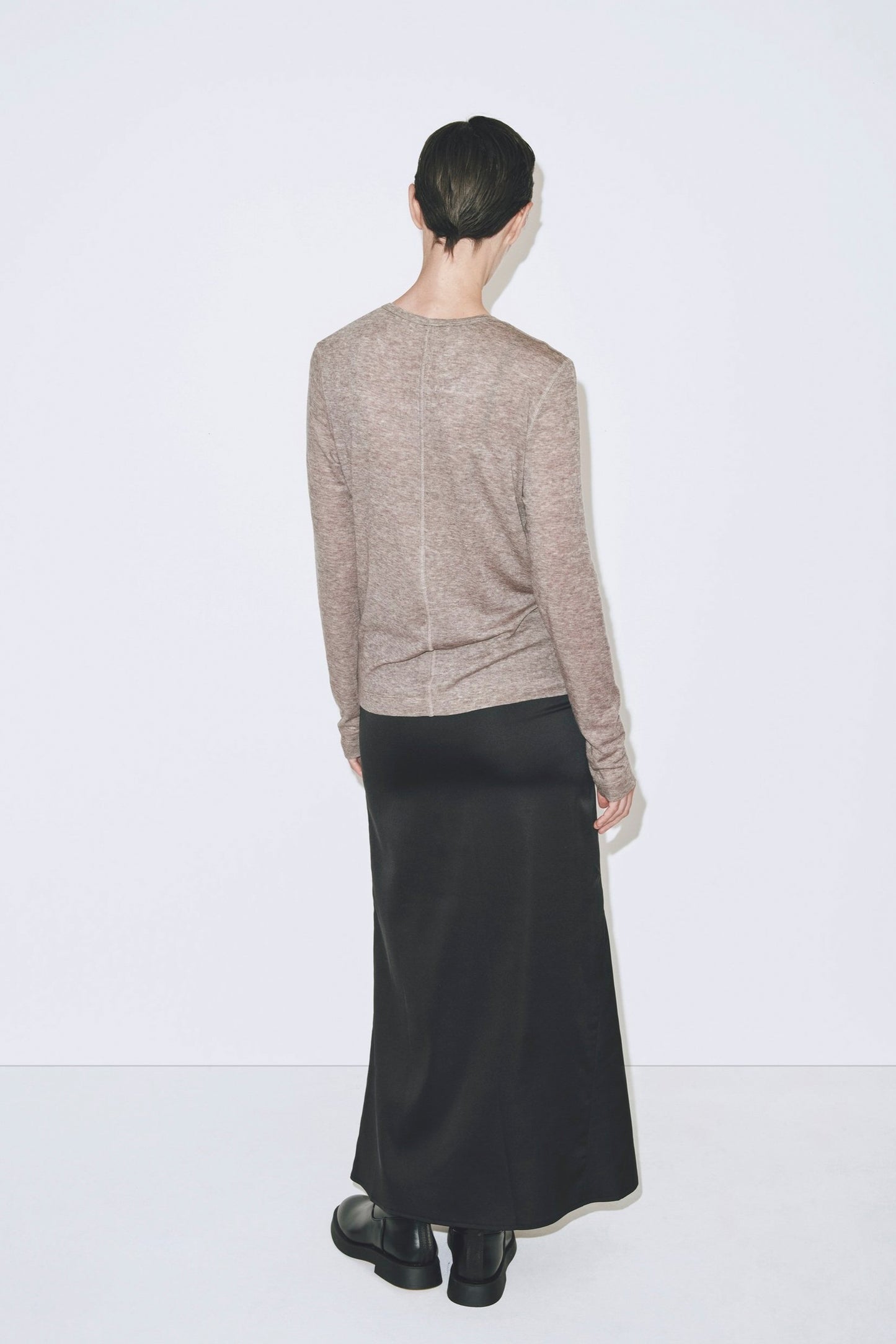 WOOL TENCEL CREWNECK TOP