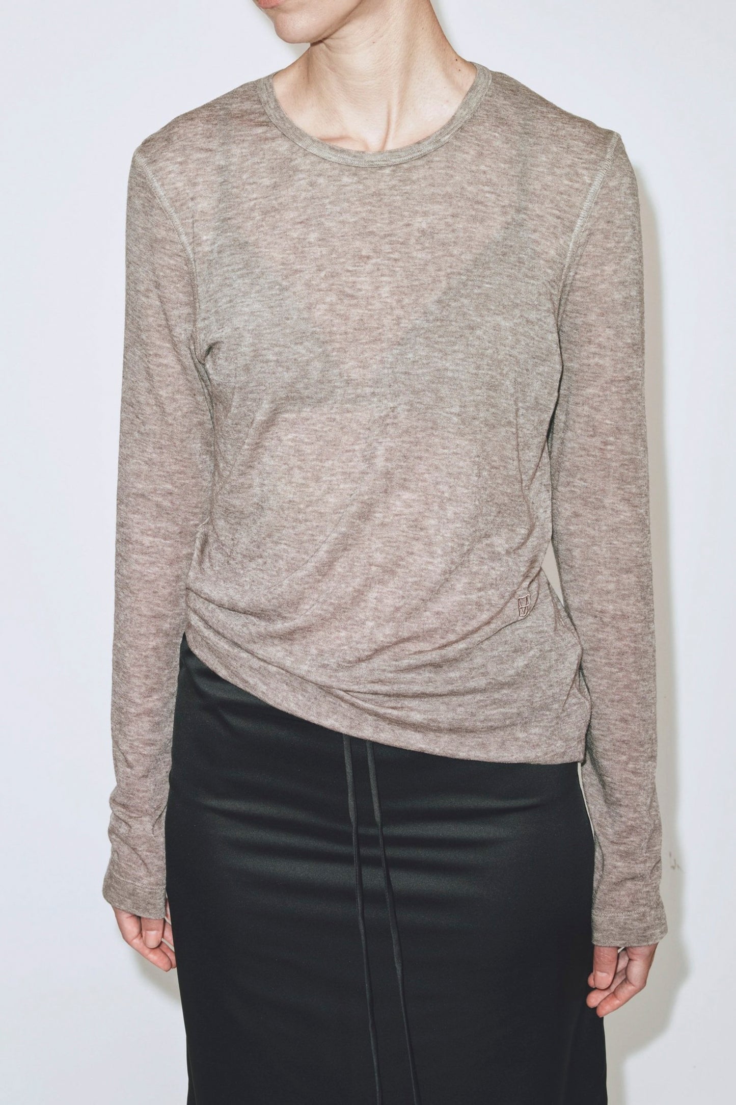WOOL TENCEL CREWNECK TOP