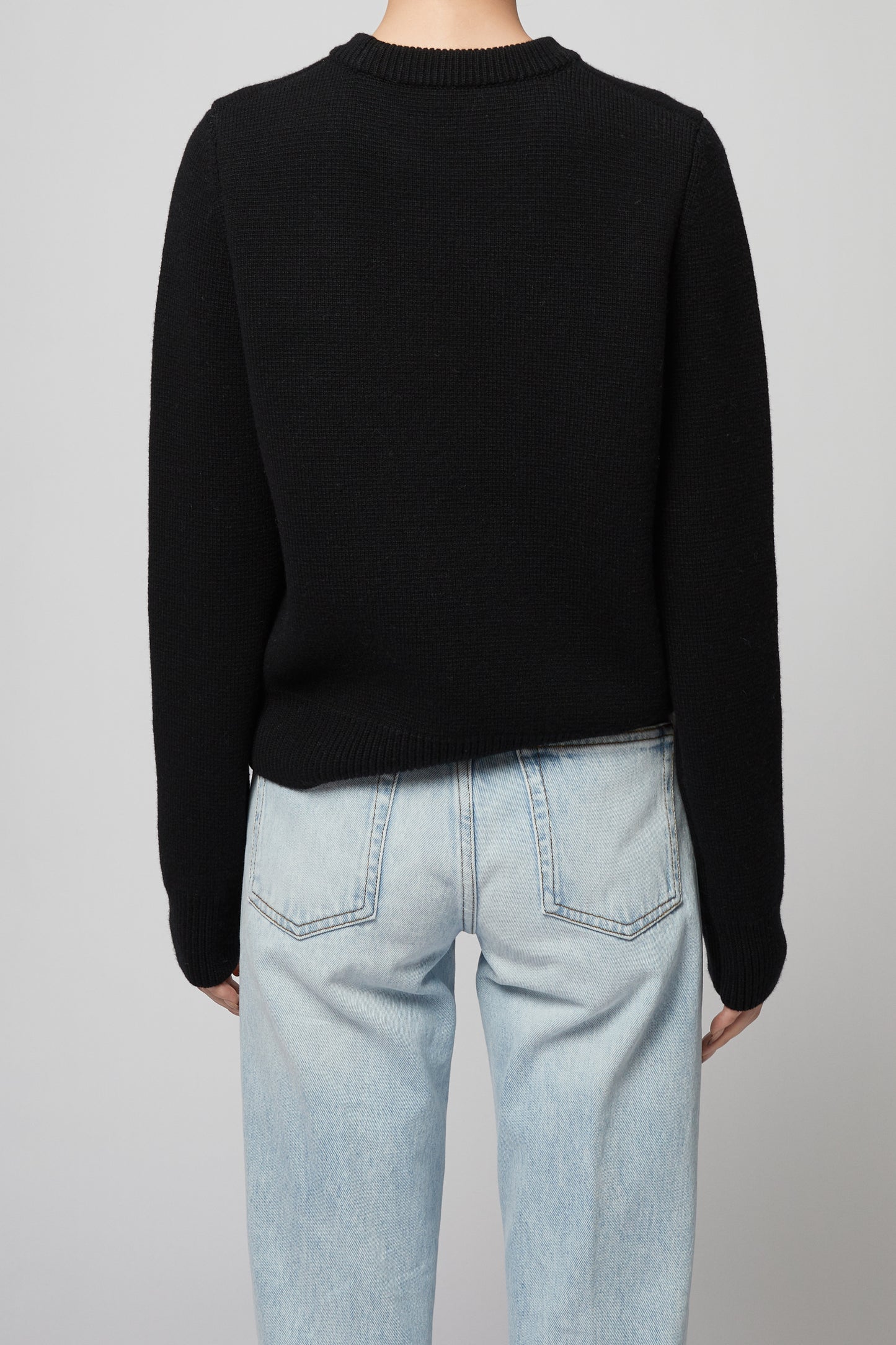 BLACK WOMENS BASIC KNIT SWEATER