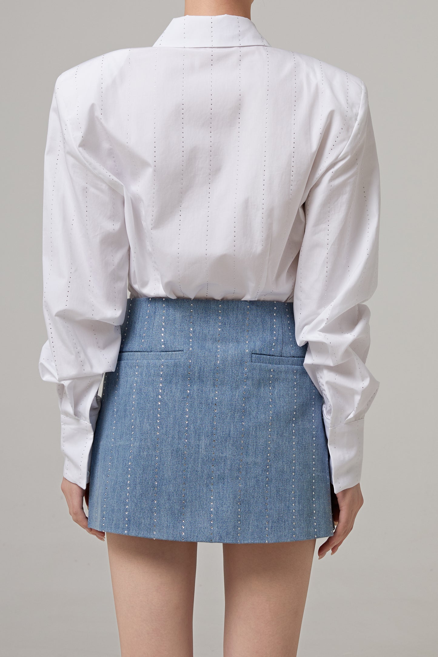 Pinstripe Strass Popeline Classic Shirt