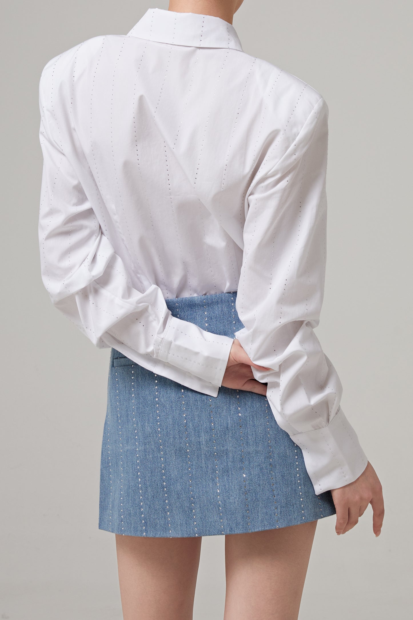 Pinstripe Strass Popeline Classic Shirt