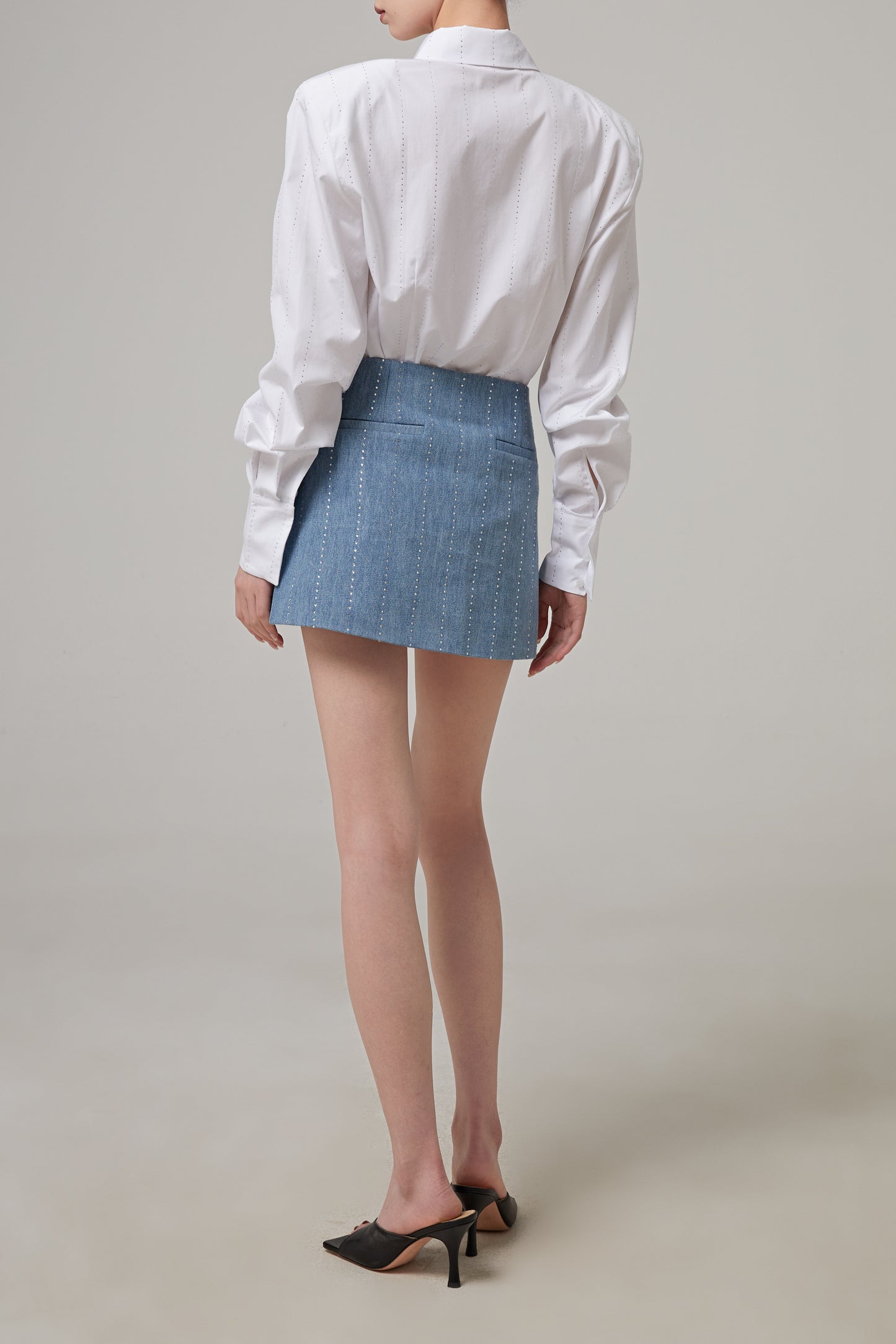Pinstripe Strass Popeline Classic Shirt