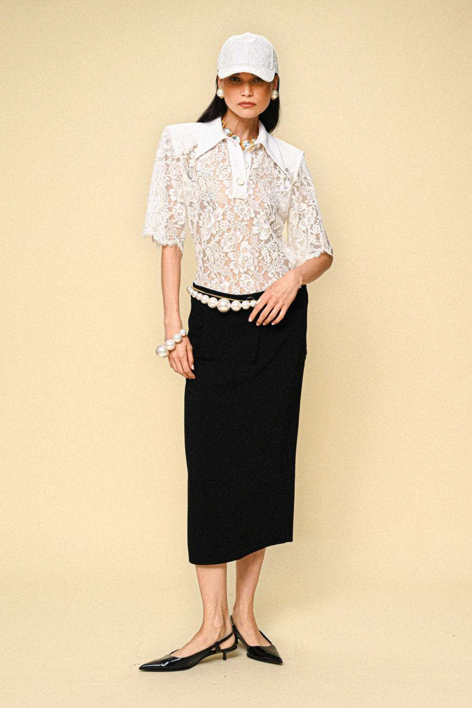 Low-waisted Sablé Long Skirt