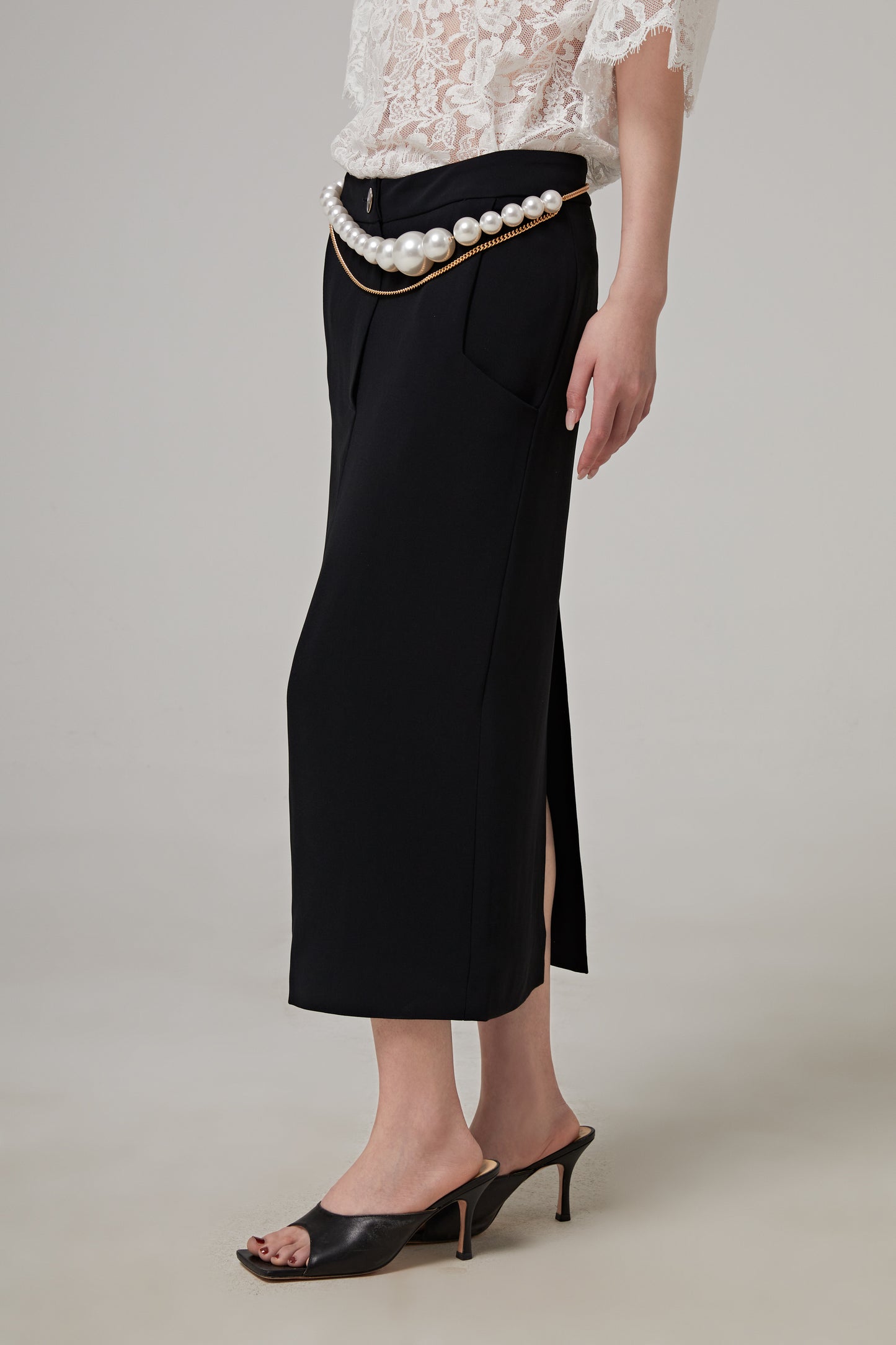 Low-waisted Sablé Long Skirt