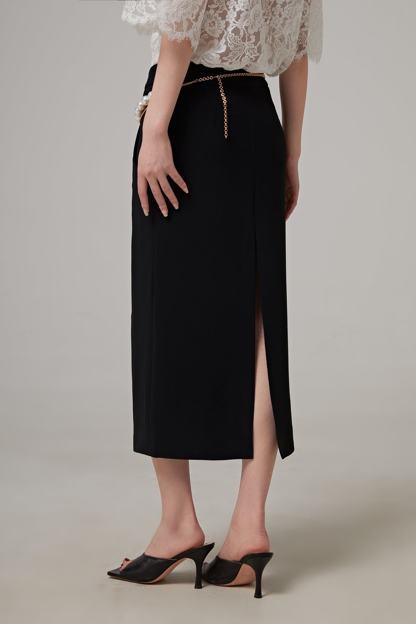Low-waisted Sablé Long Skirt