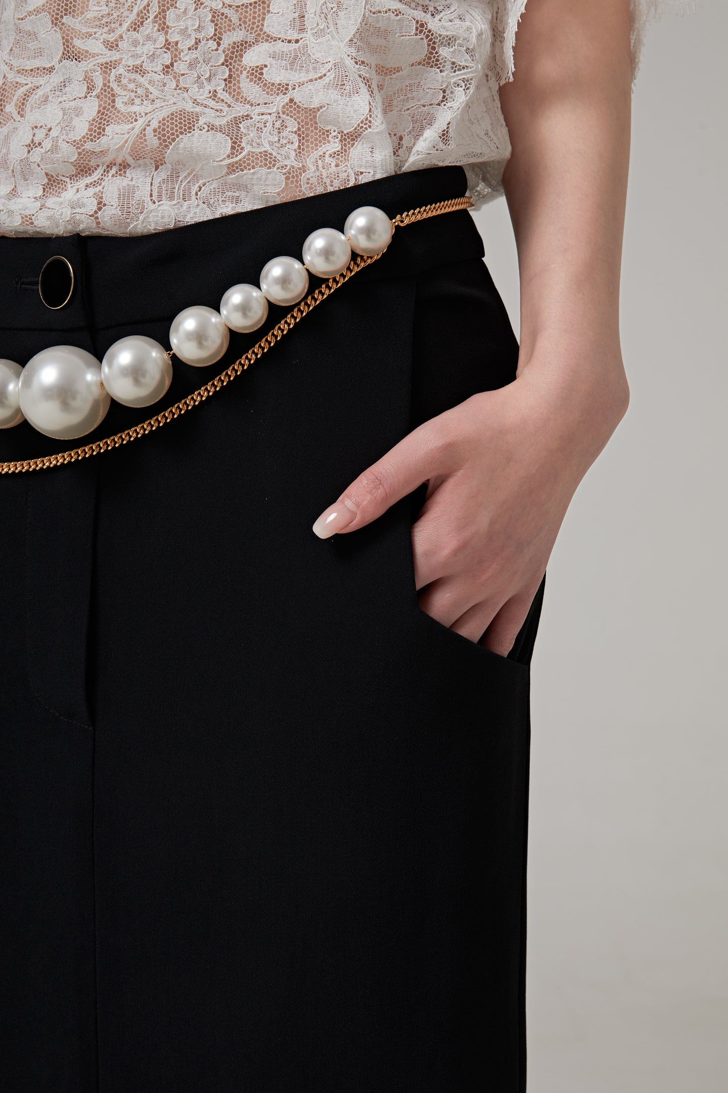 Low-waisted Sablé Long Skirt