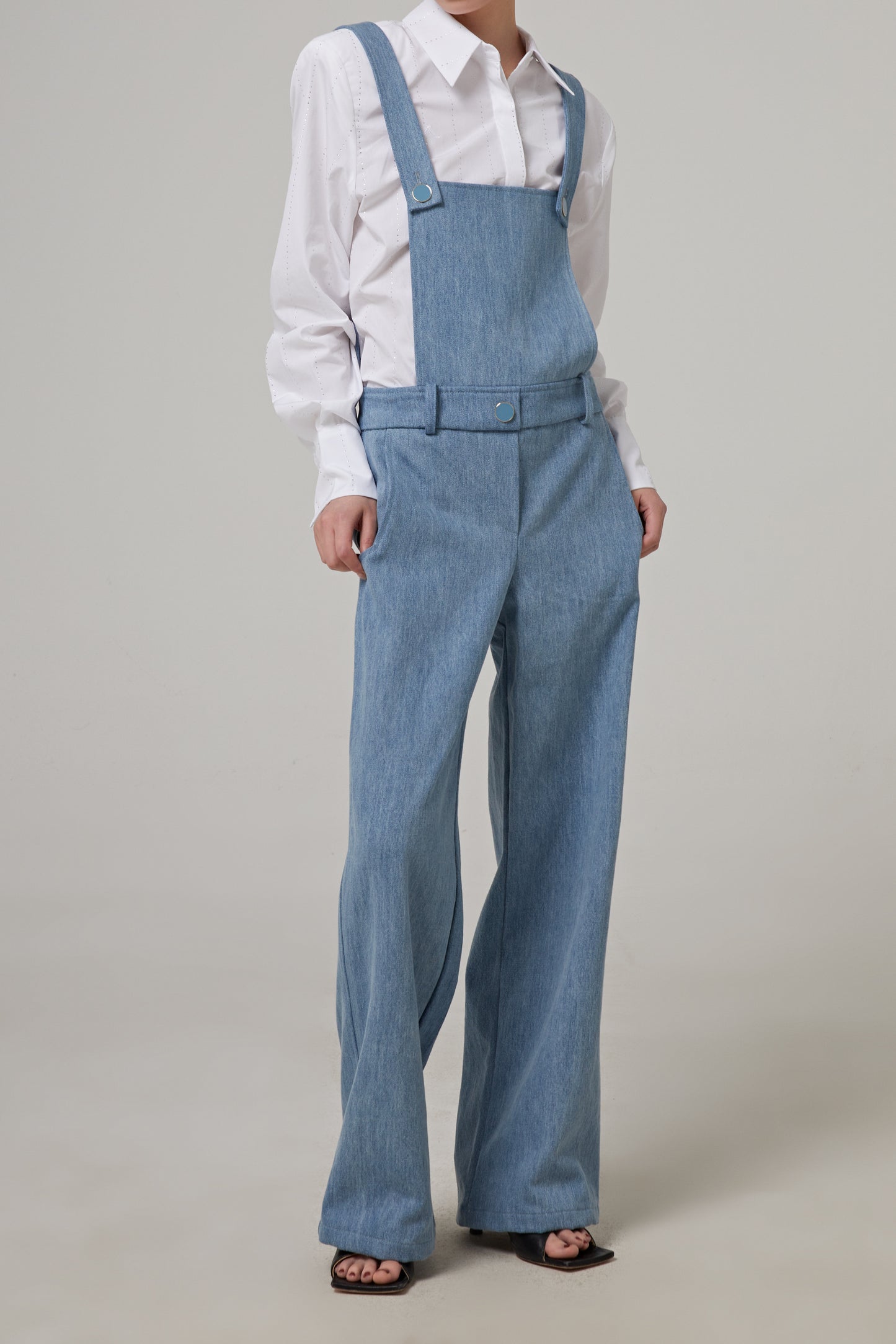 Low-waisted Denim Overalls