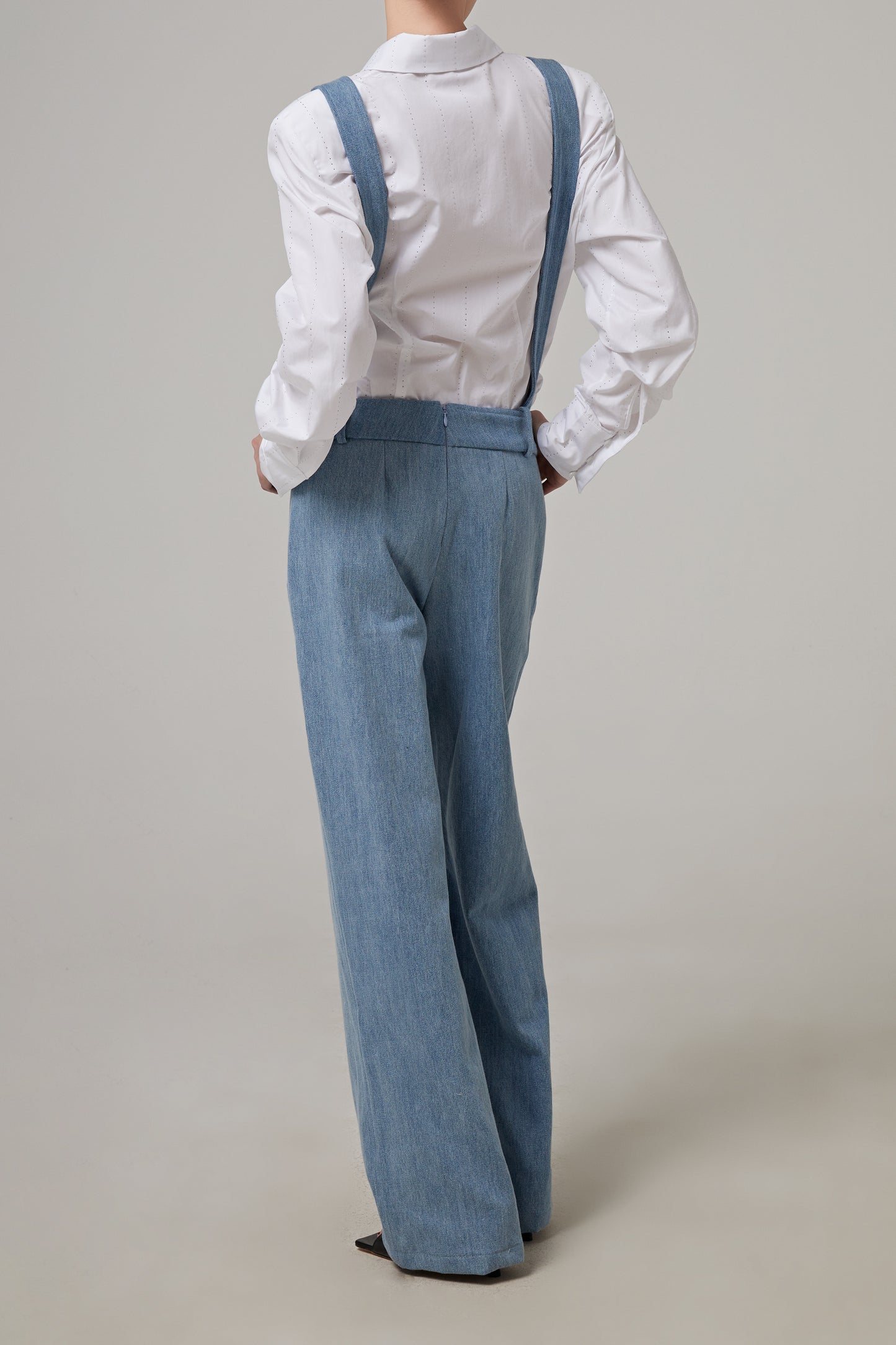 Low-waisted Denim Overalls
