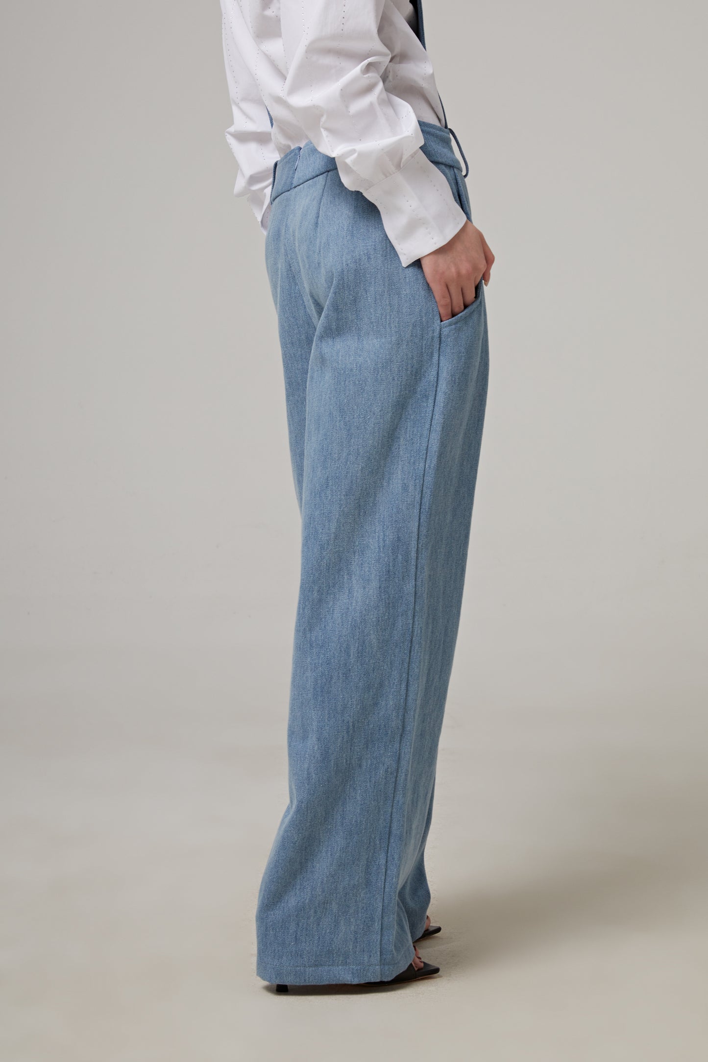 Low-waisted Denim Overalls