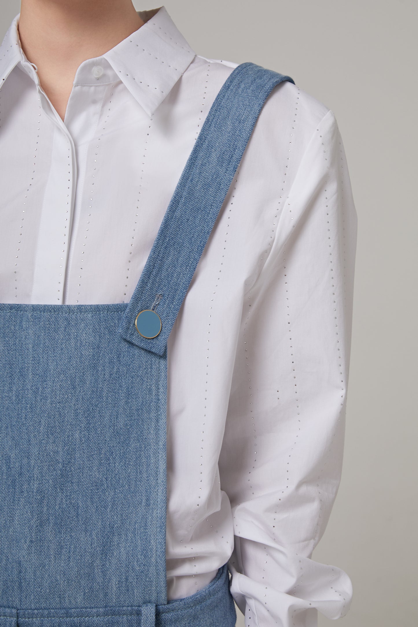 Low-waisted Denim Overalls