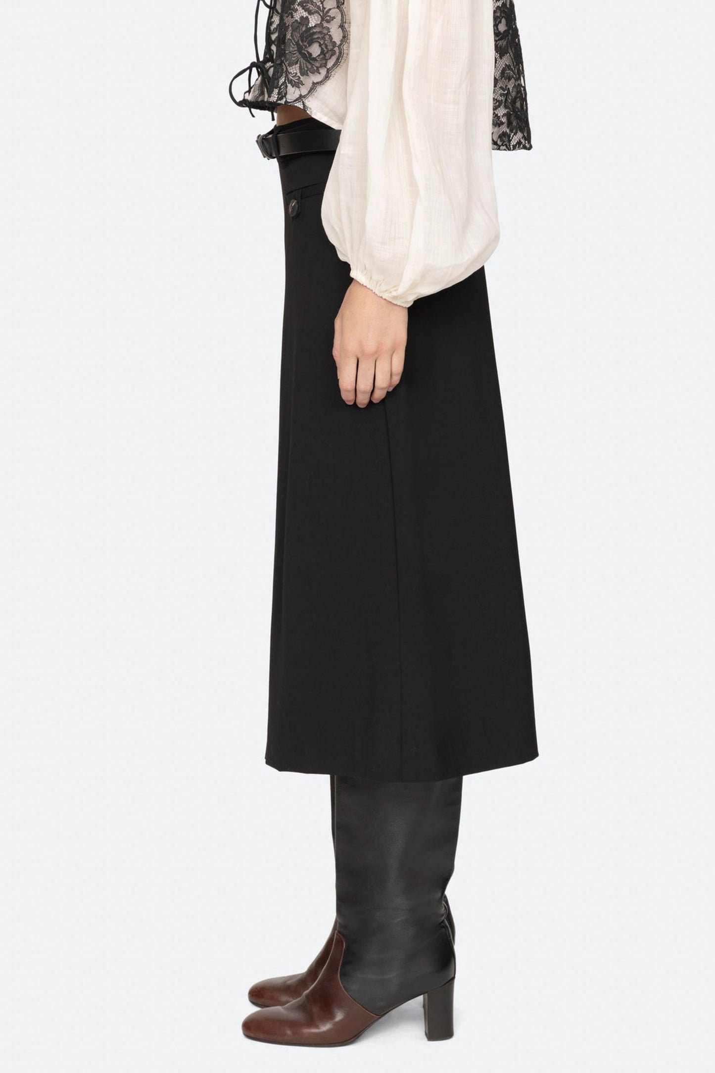 ADELINE WOOL SUITING BELTED CULOTTE (D1)