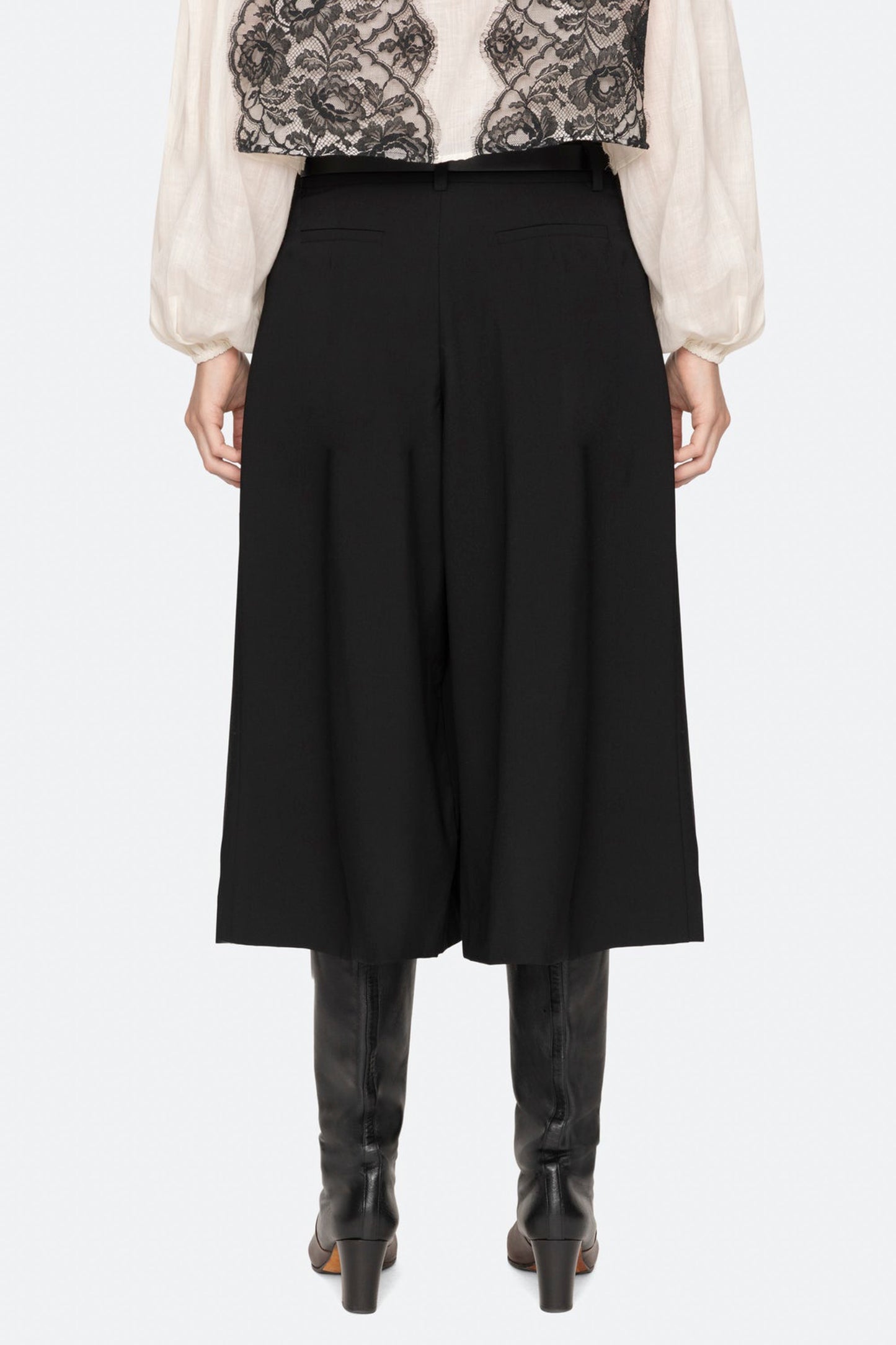ADELINE WOOL SUITING BELTED CULOTTE (D1)