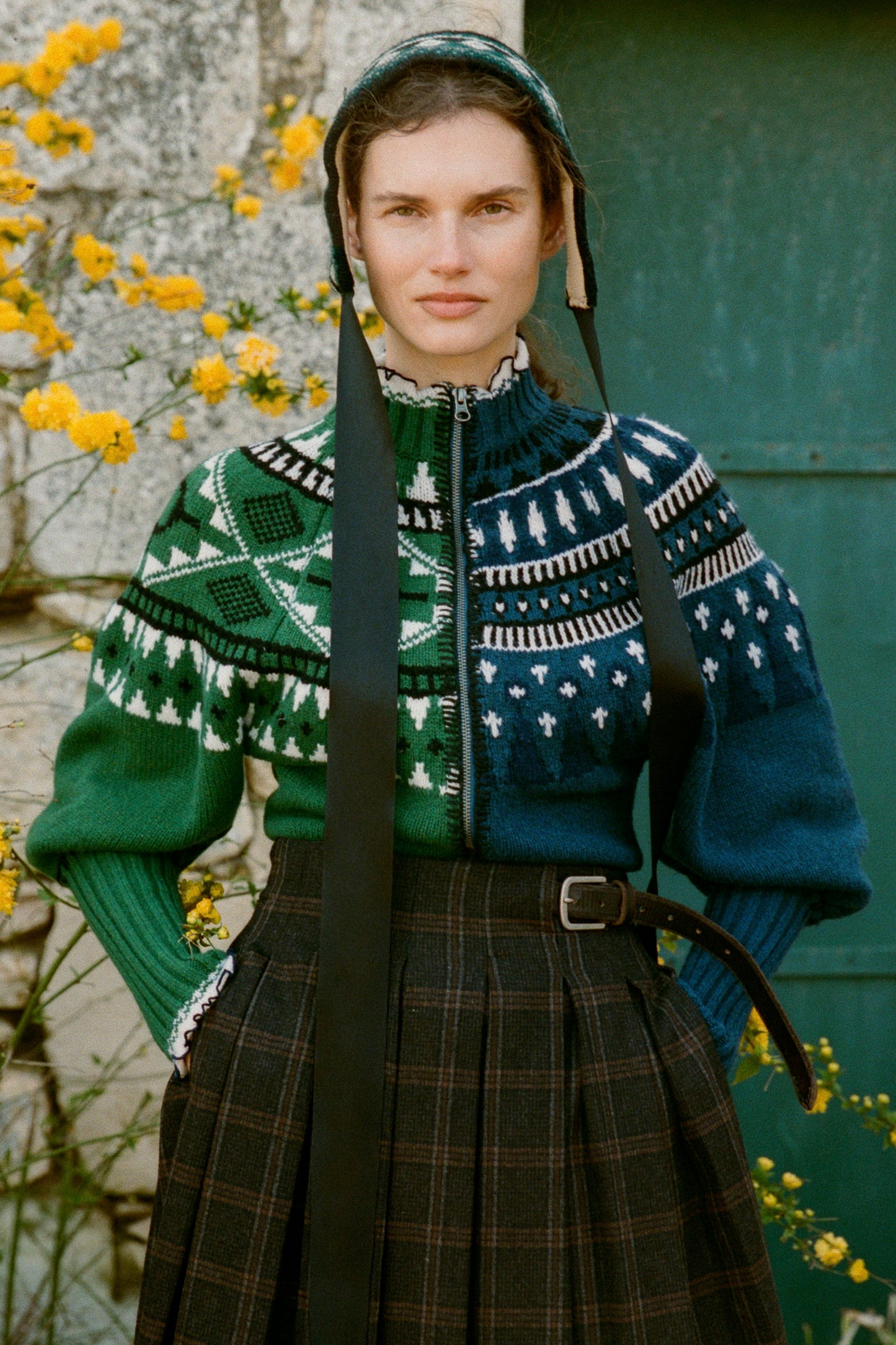 LINEA FAIR ISLE ZIP FRONT CARDIGAN (D2)