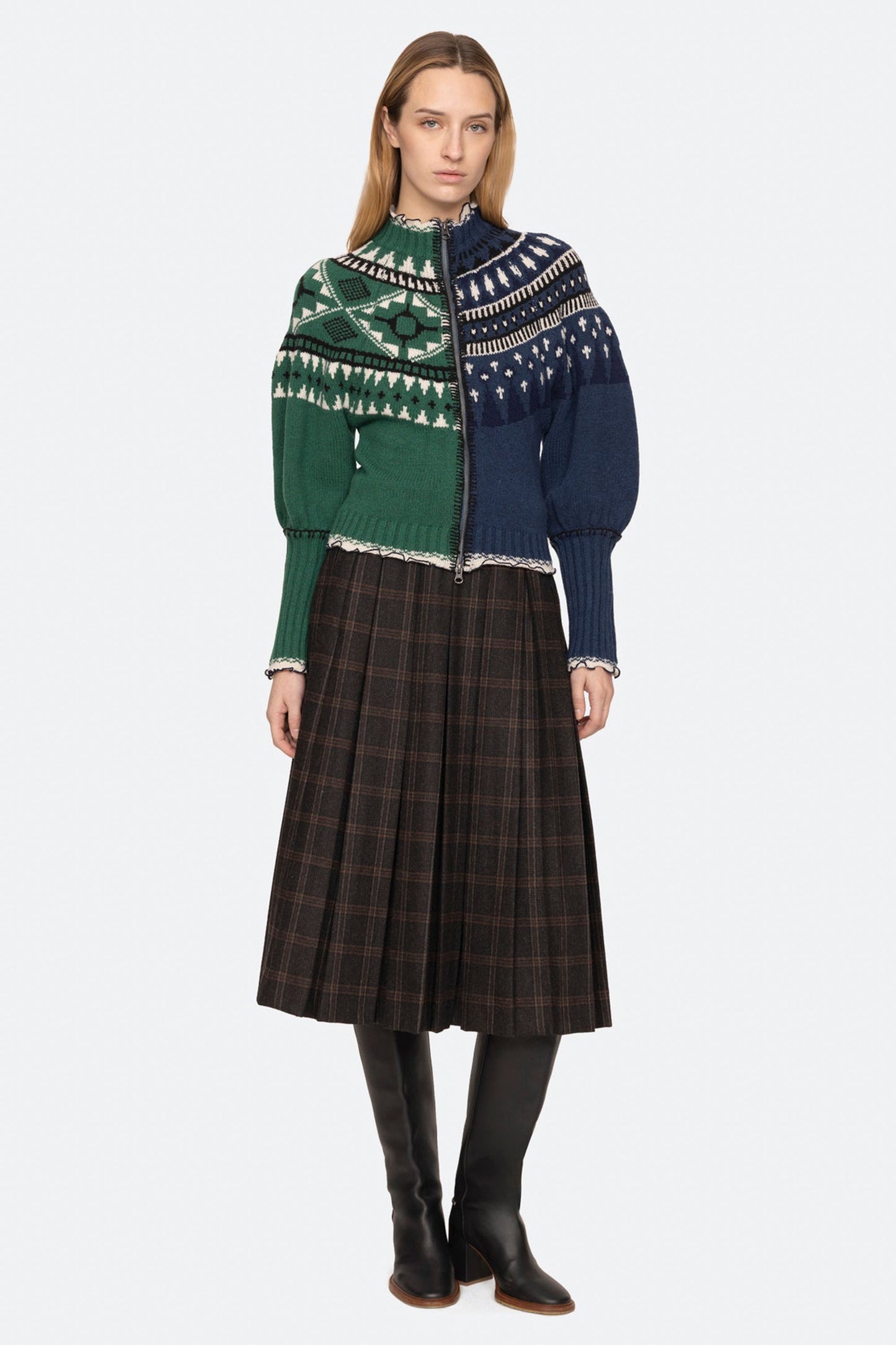 LINEA FAIR ISLE ZIP FRONT CARDIGAN (D2)