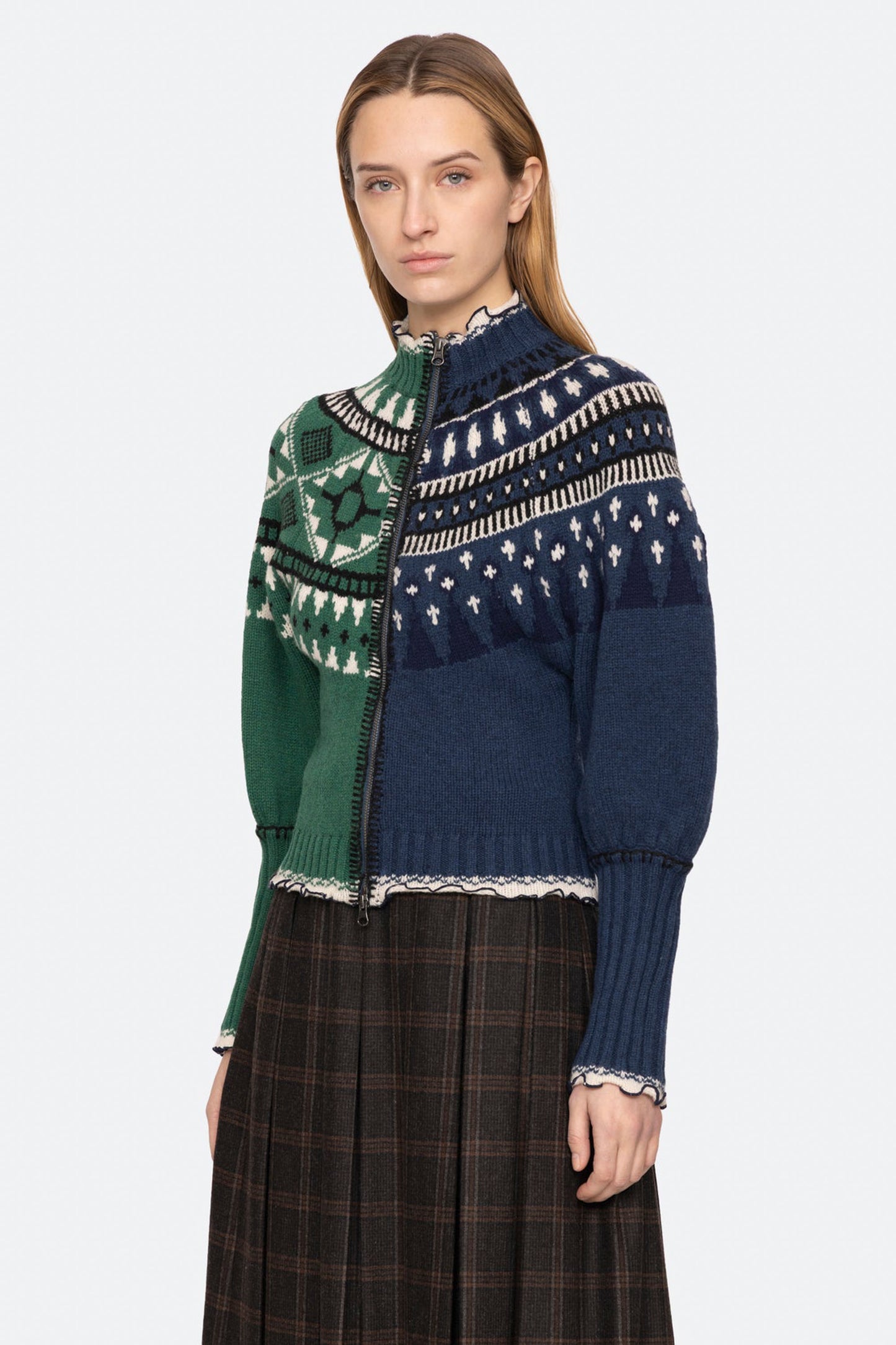LINEA FAIR ISLE ZIP FRONT CARDIGAN (D2)