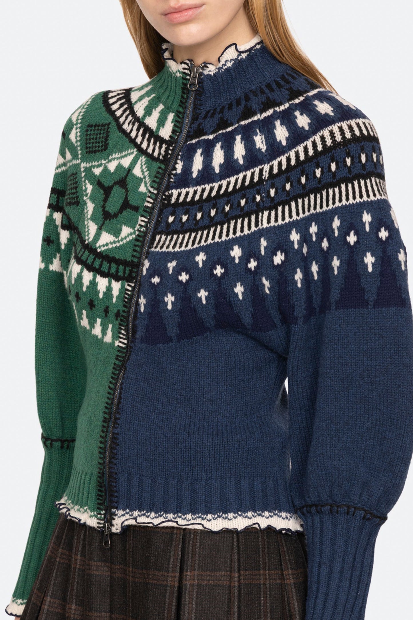 LINEA FAIR ISLE ZIP FRONT CARDIGAN (D2)