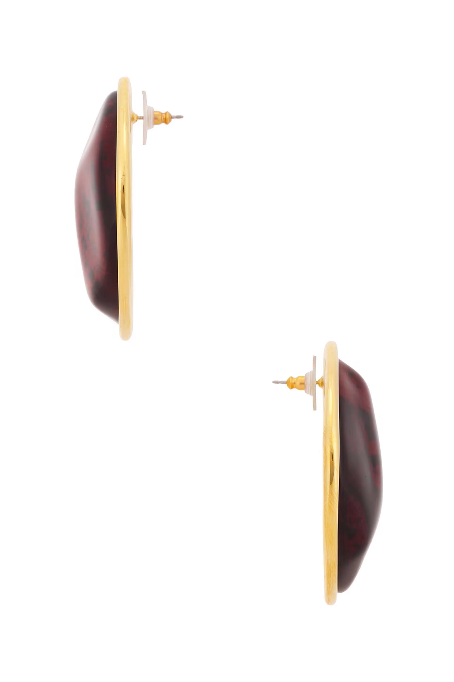 RESIN EARRINGS W/ METAL RIM