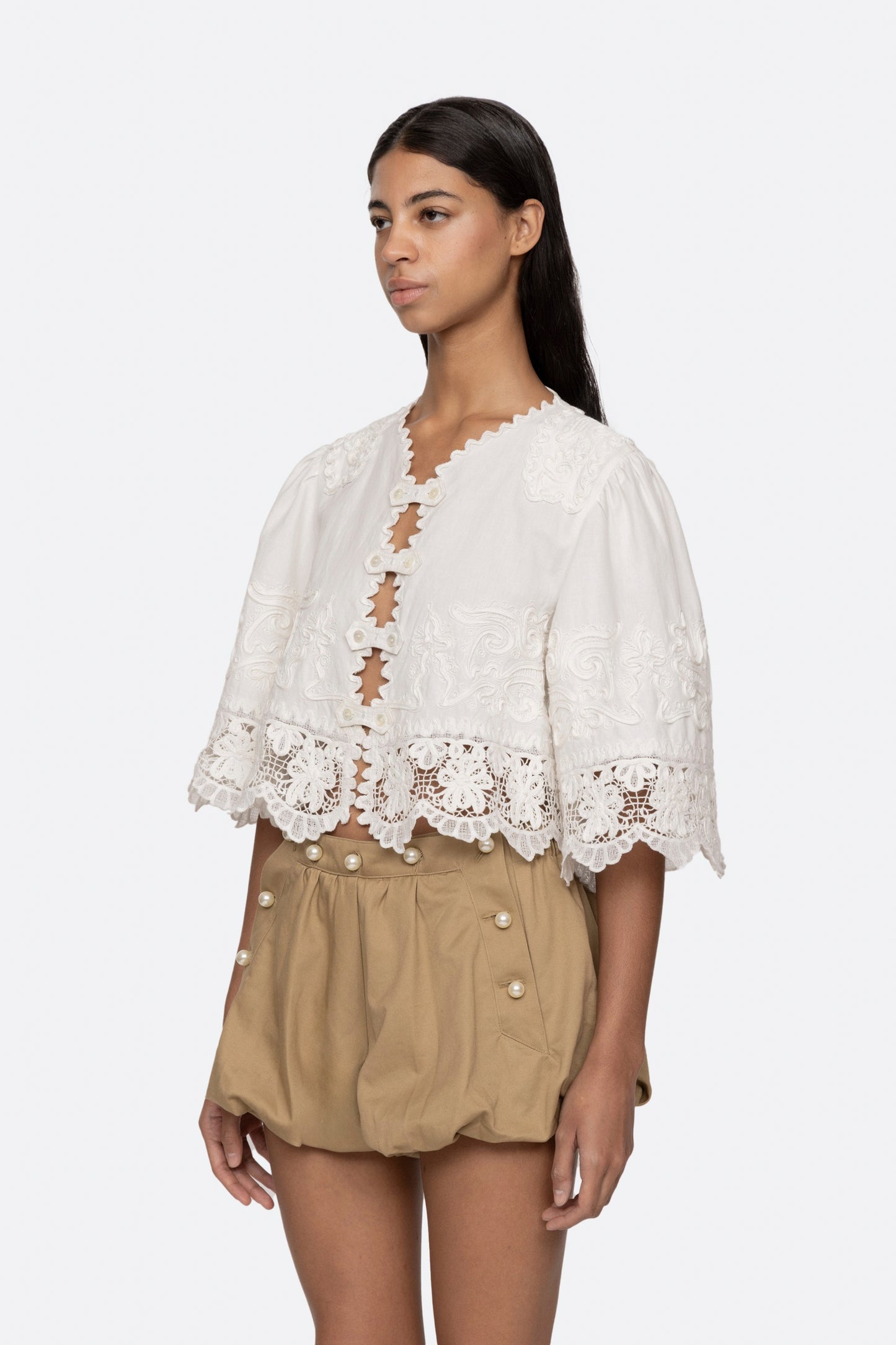 IYLA SOUTACHE S/SLV TOP (D2)