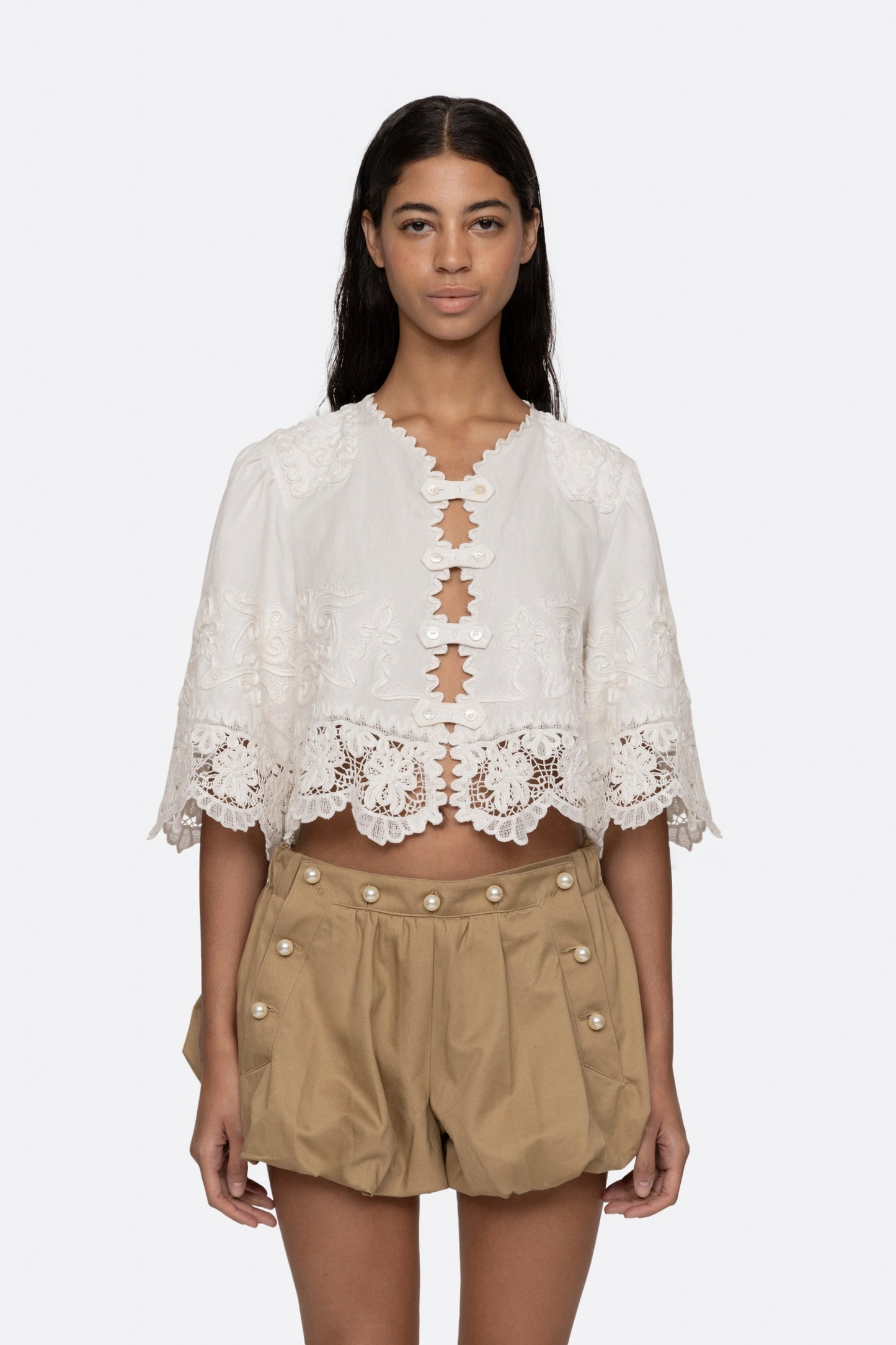IYLA SOUTACHE S/SLV TOP (D2)