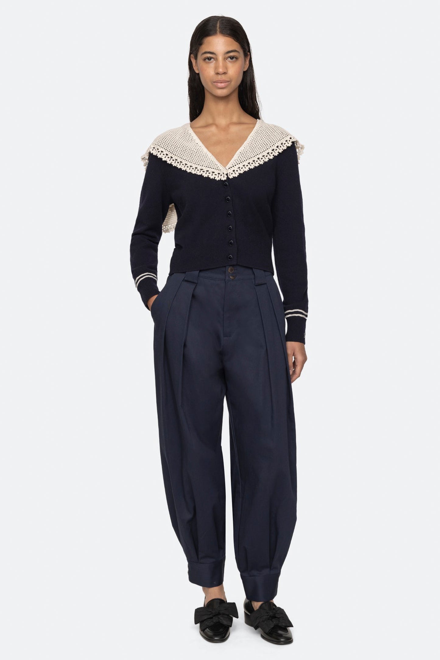 MARIE KNIT EMBROIDERY L/SLV CARDIGAN (D2)