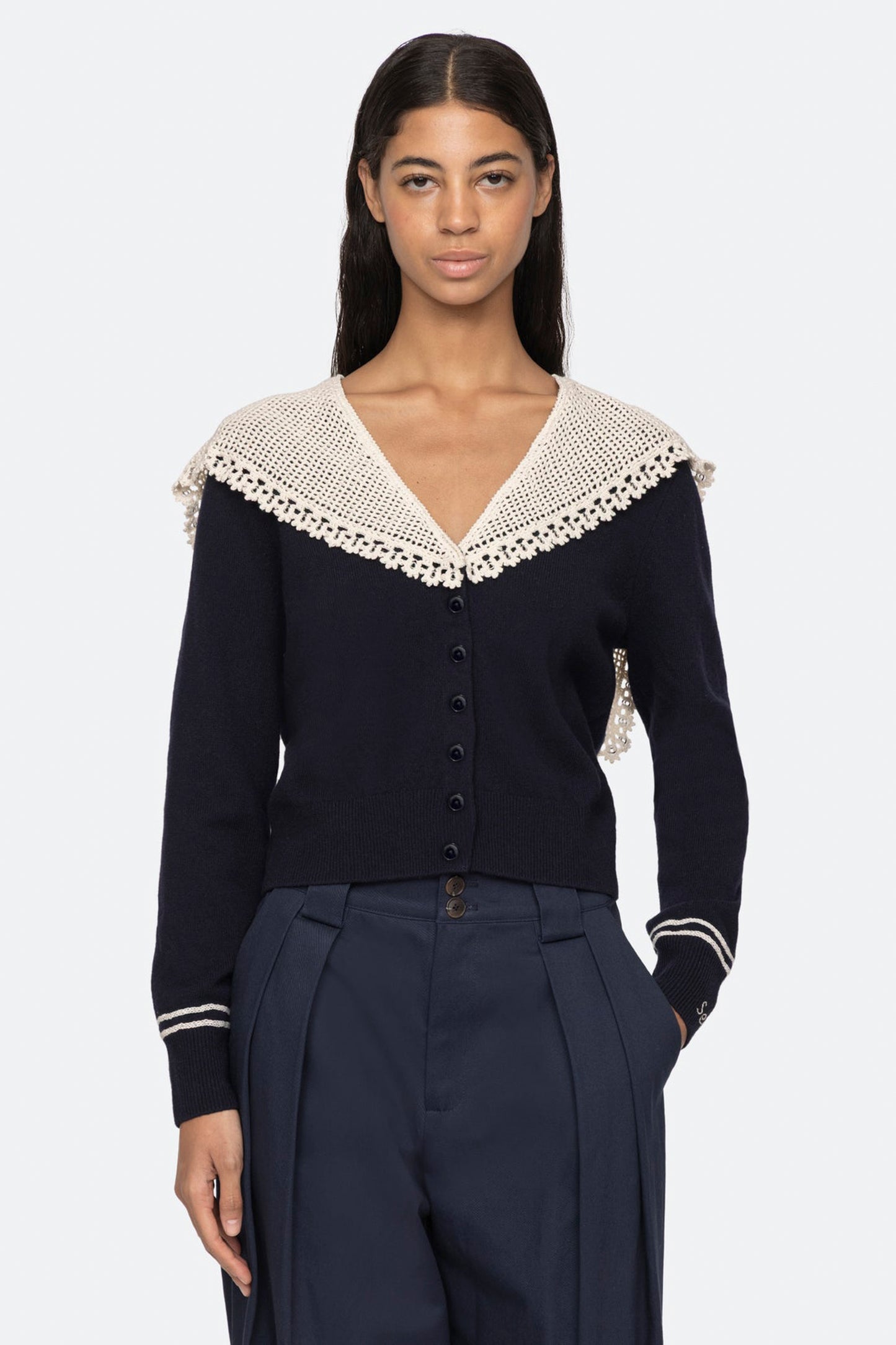 MARIE KNIT EMBROIDERY L/SLV CARDIGAN (D2)