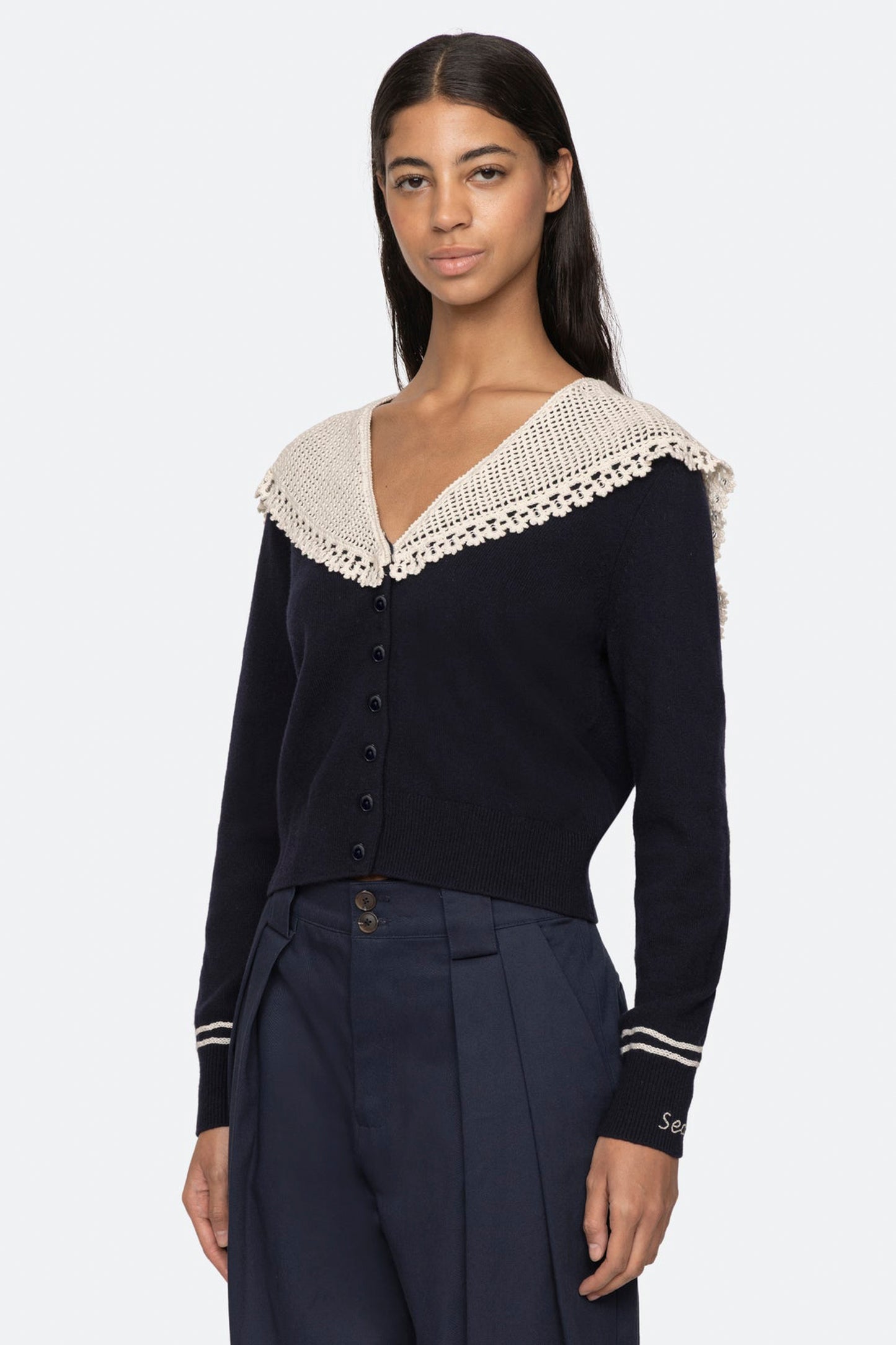 MARIE KNIT EMBROIDERY L/SLV CARDIGAN (D2)