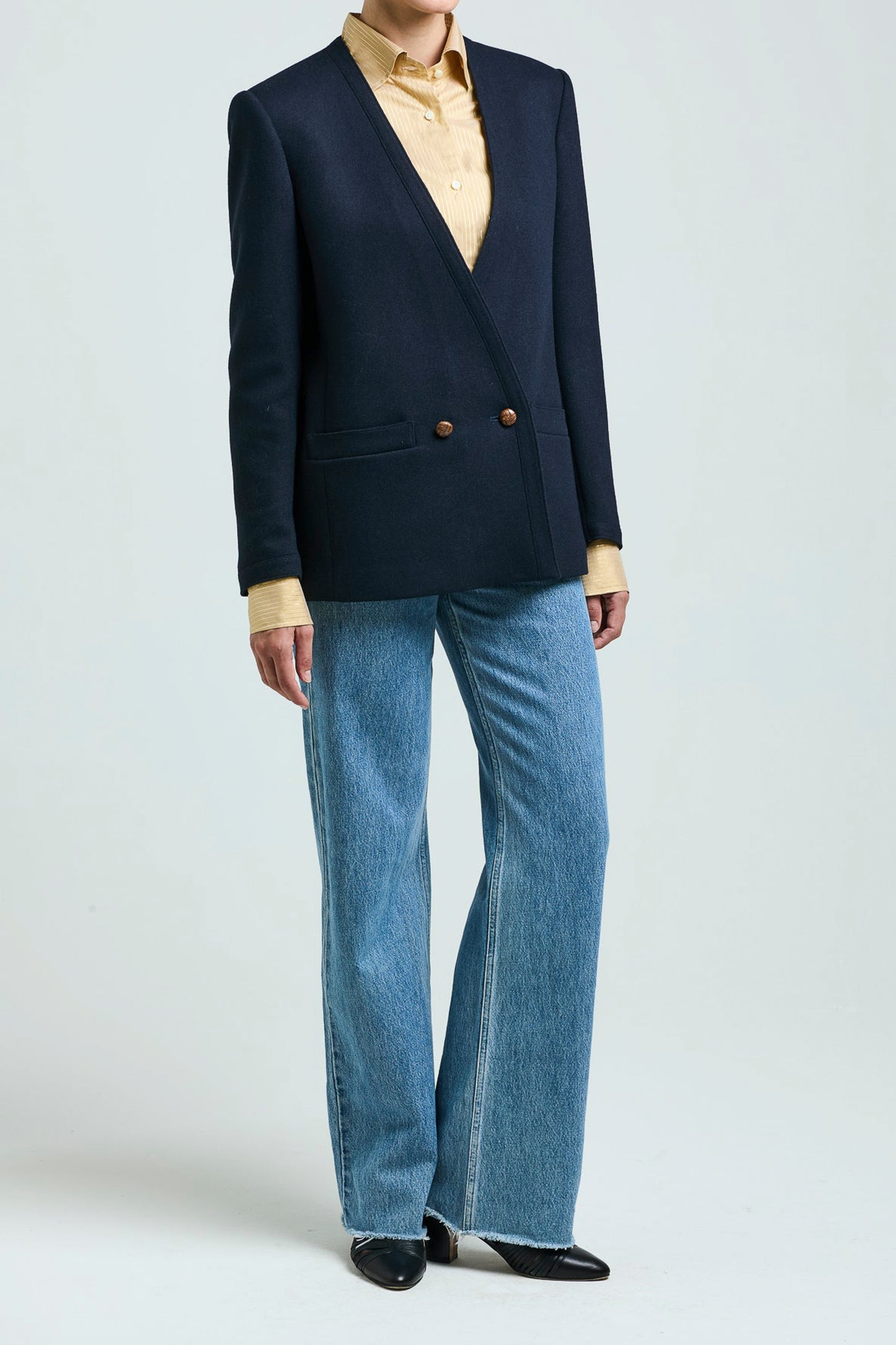 THE CHARLOTTE BLAZER WOOL NAVY BLUE