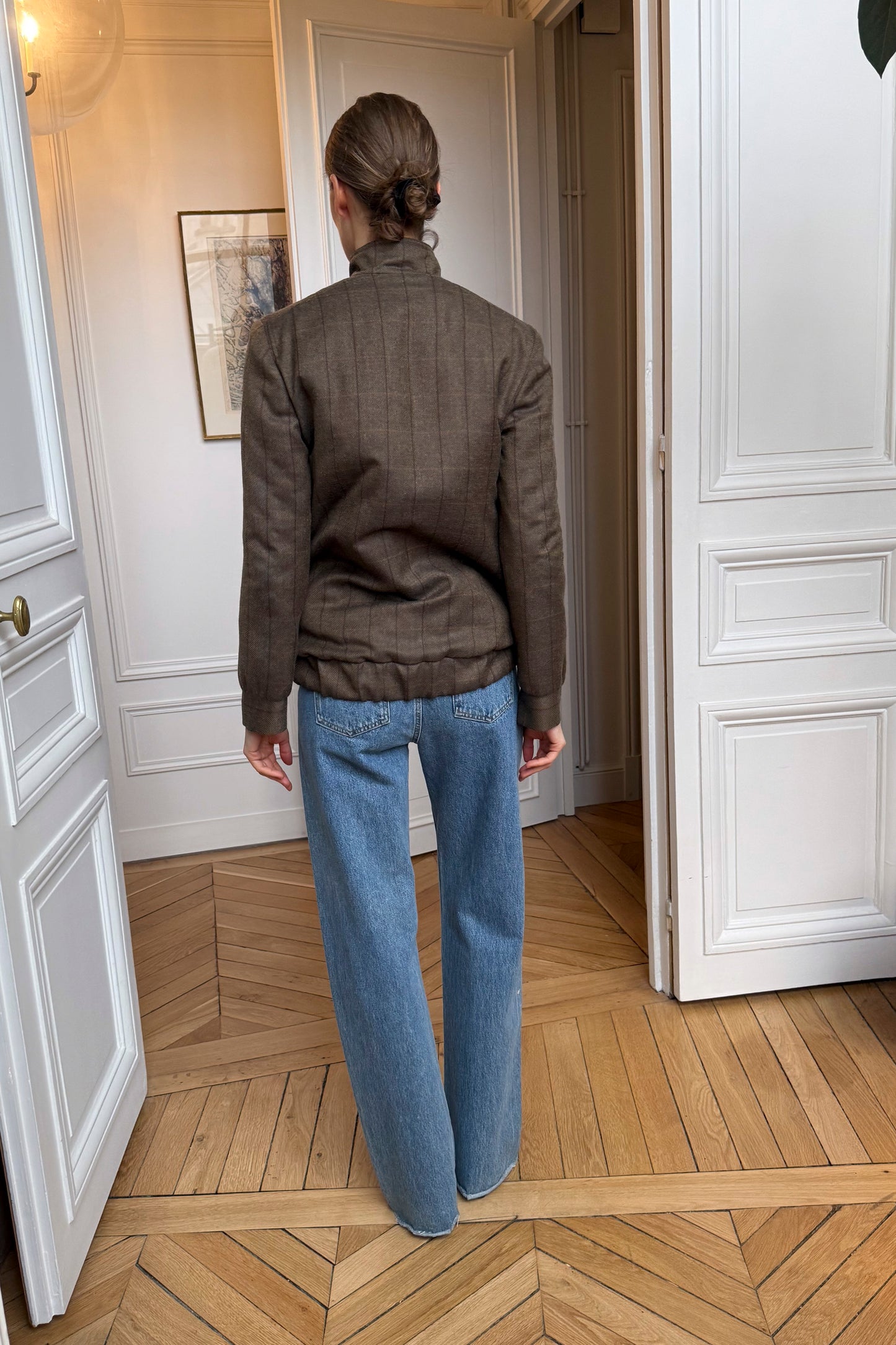 THE DIANA JACKET WOOL CHECK BROWN