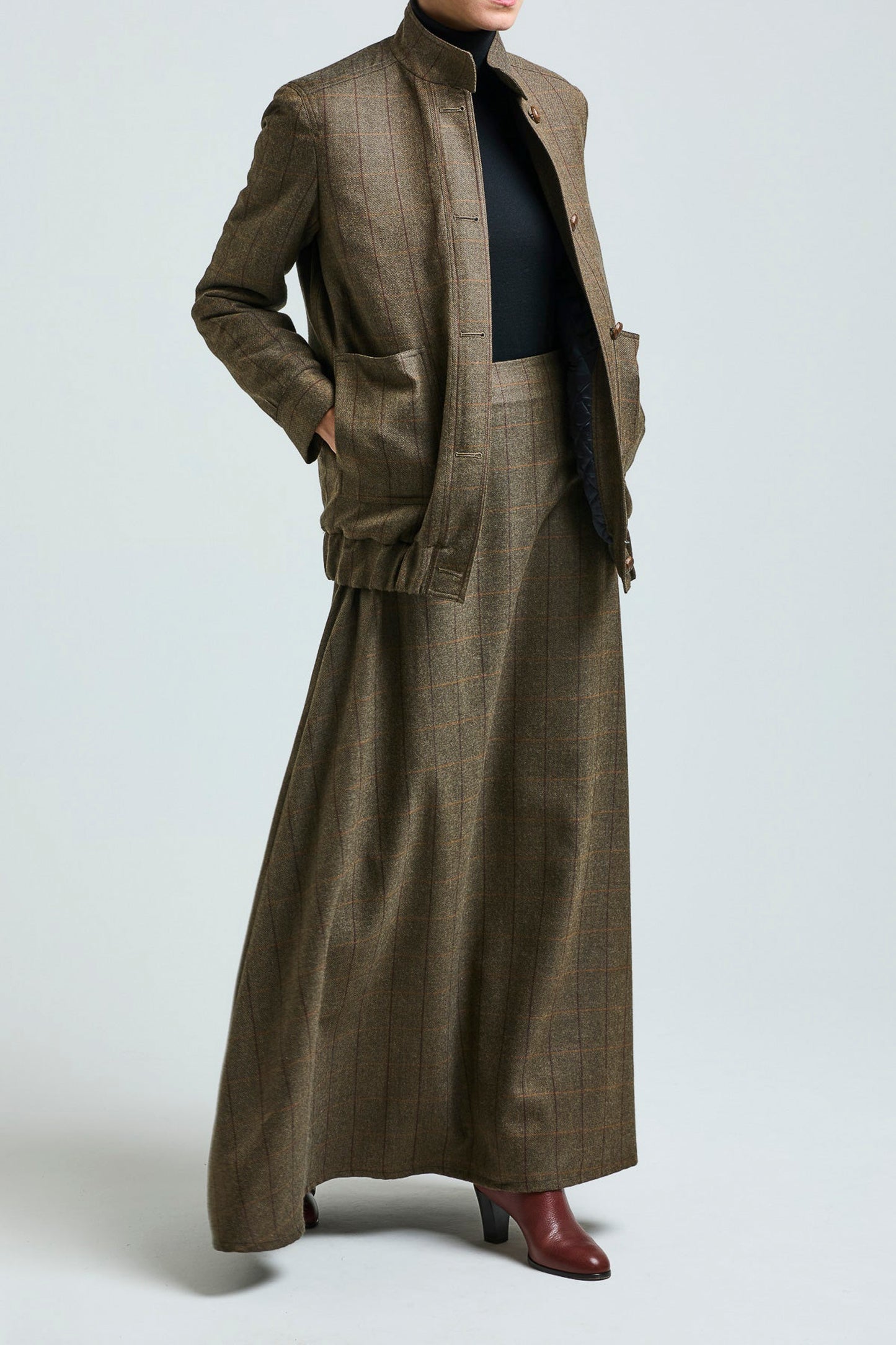 THE DIANA JACKET WOOL CHECK BROWN