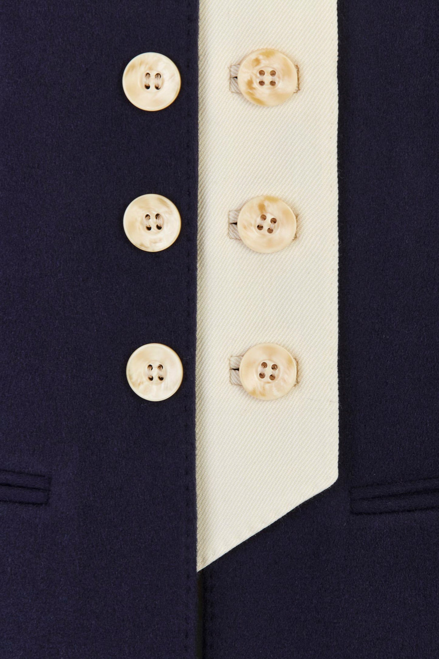 THE LARA BLAZER CASHMERE NAVY AND IVORY