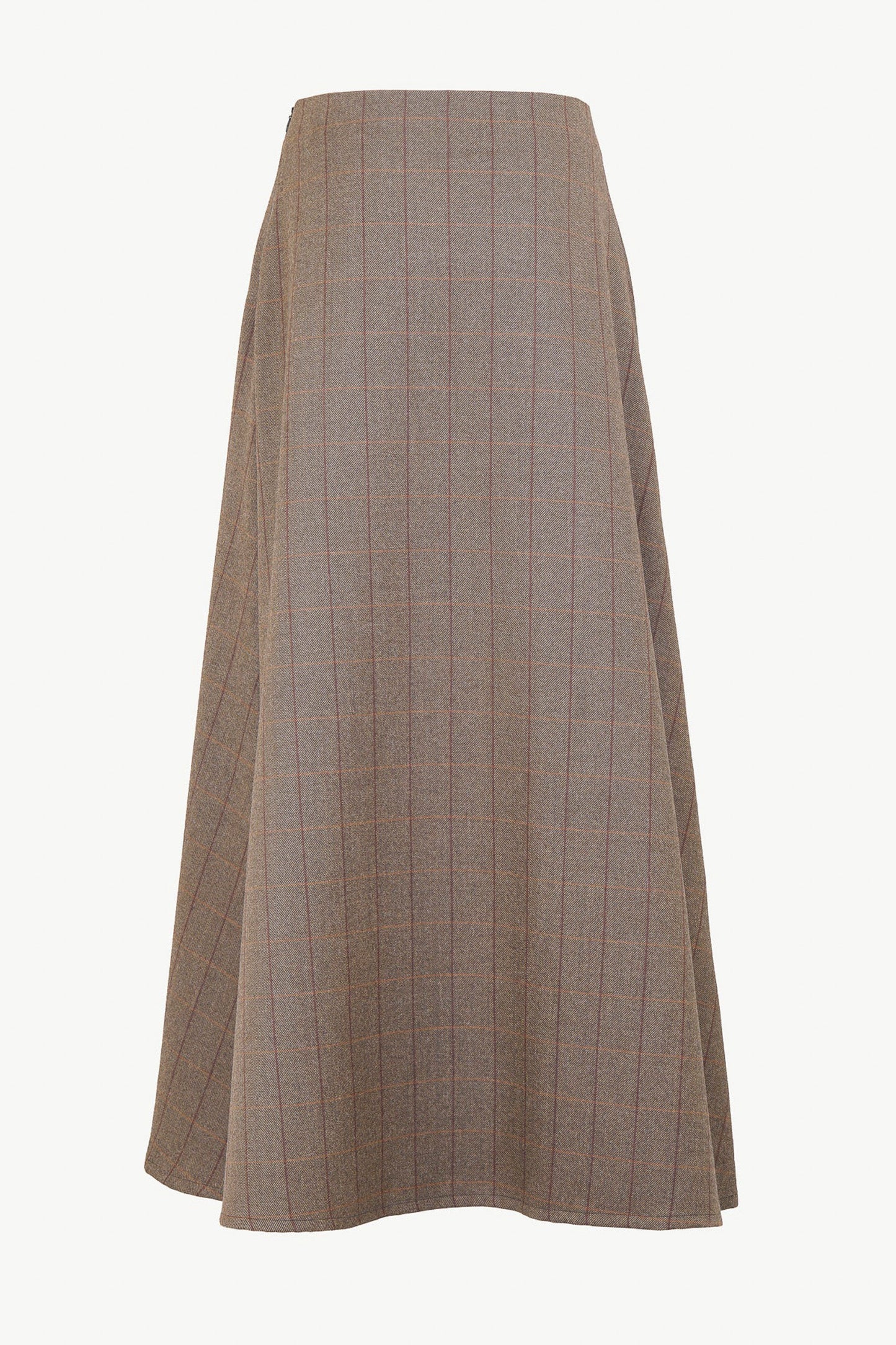 THE LENA SKIRT WOOL CHECK BROWN