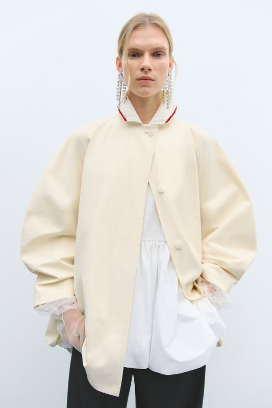 CROCHET COLLAR JACKET CREAM