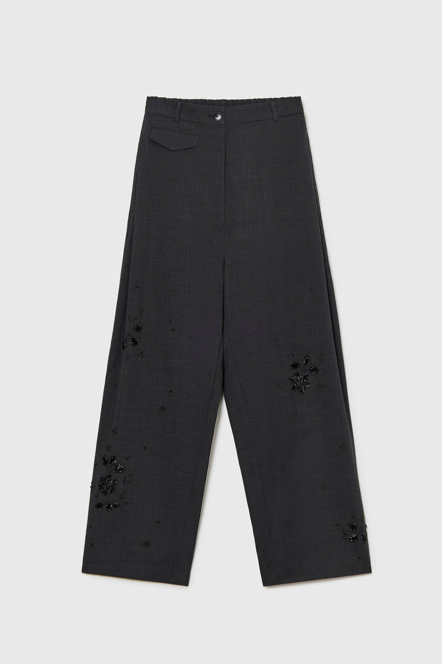 EMBELLISHED TAILORING PANTS GREY