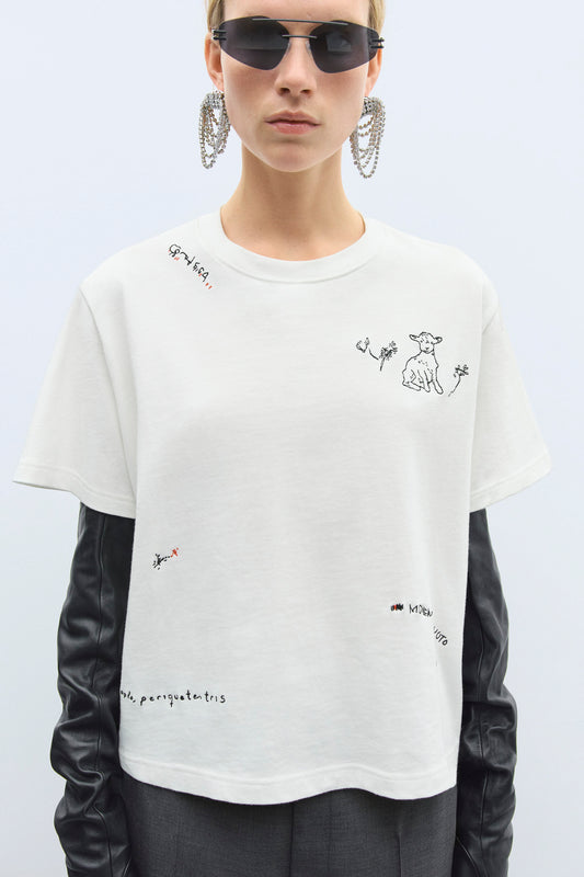 INSTANTE EMBROIDERED T-SHIRT WHITE