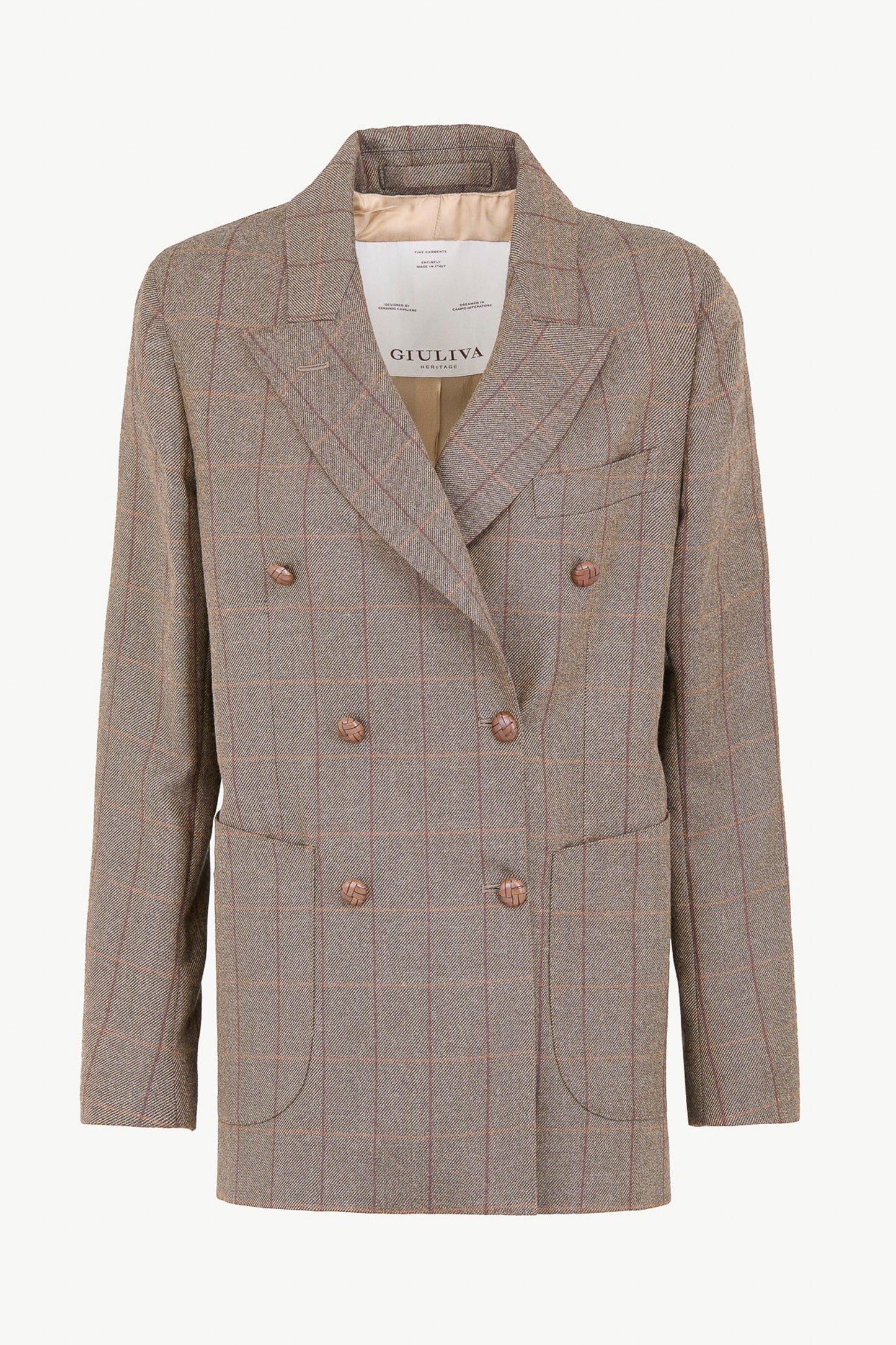 THE CETTINA BLAZER WOOL CHECK BROWN