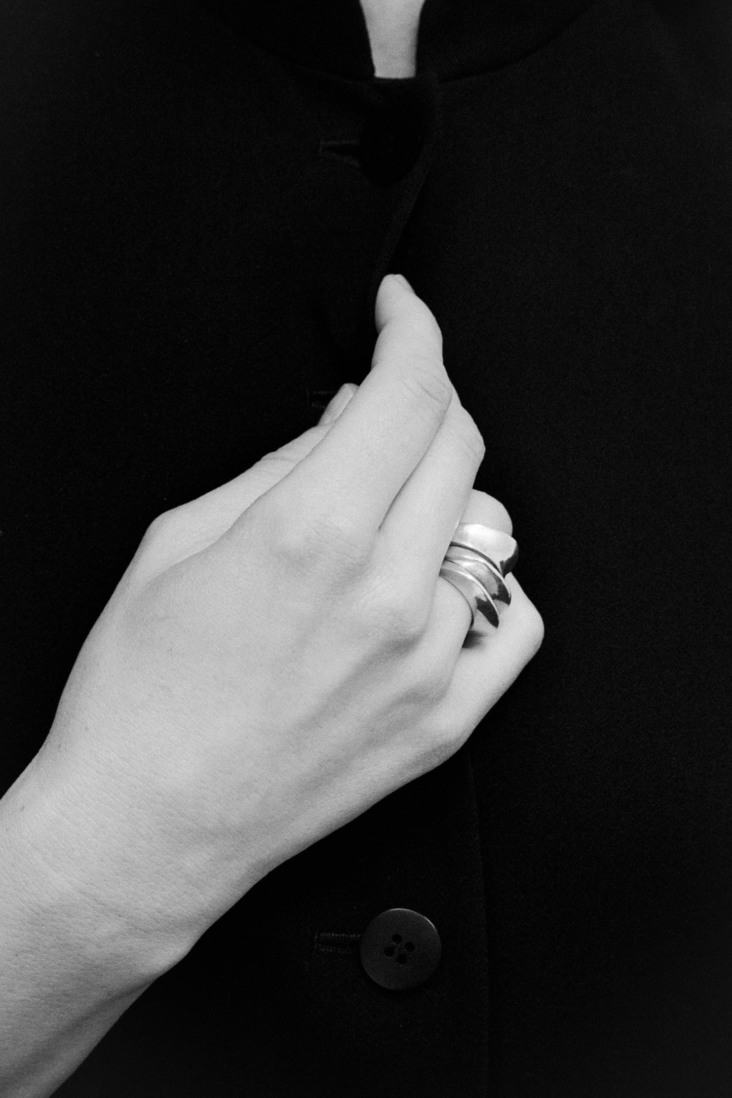 Disc and Dimple Ring, Set of Three