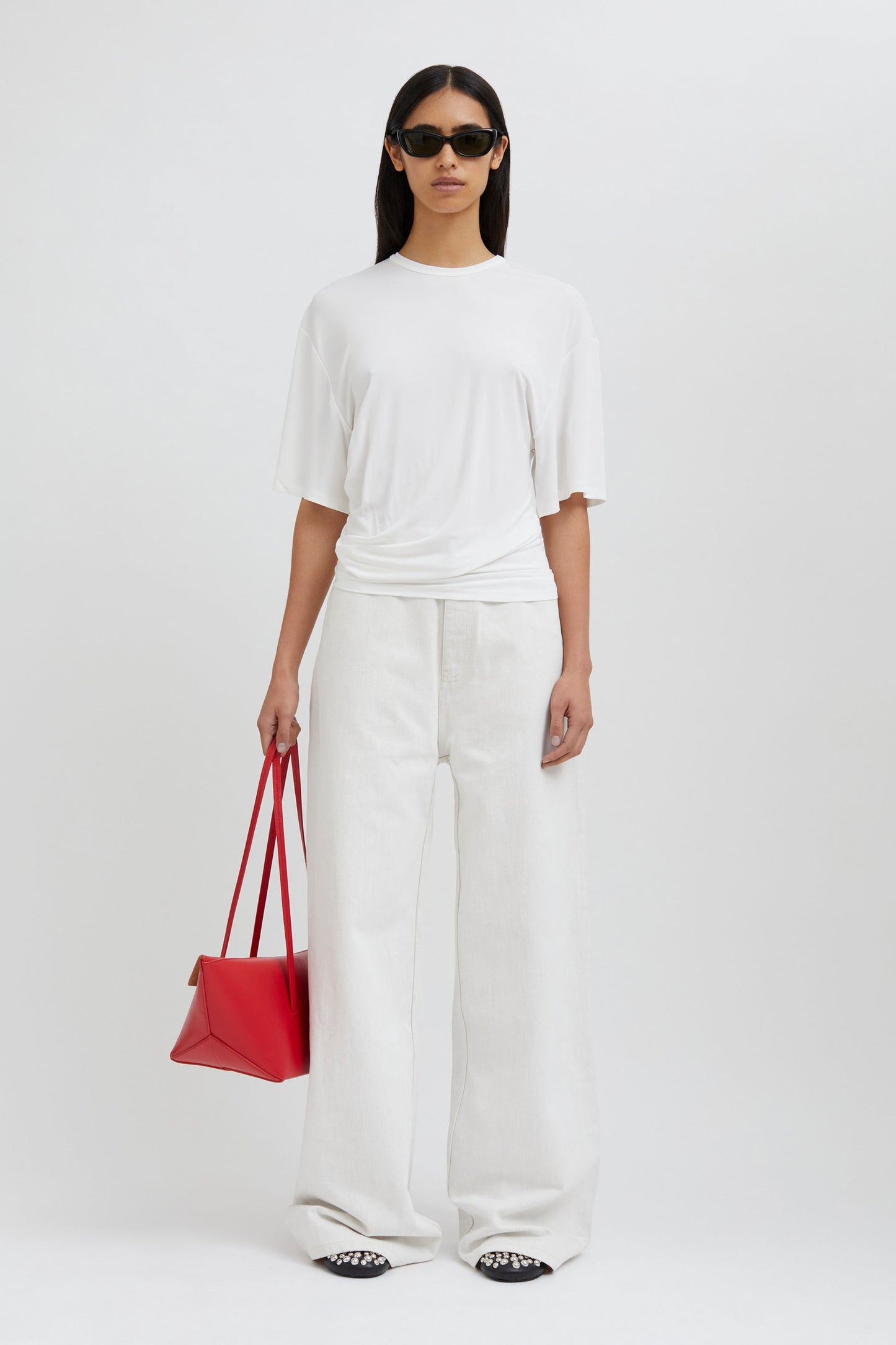 SIDE COWL WAIST TEE