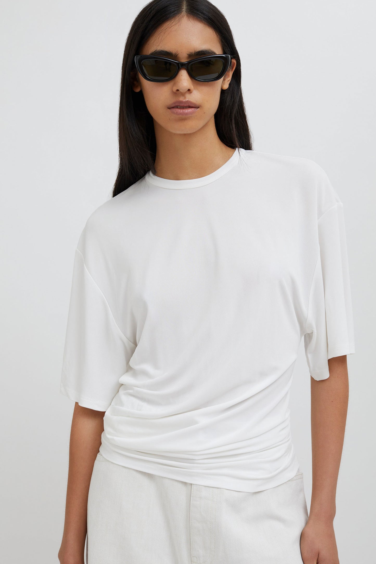 SIDE COWL WAIST TEE