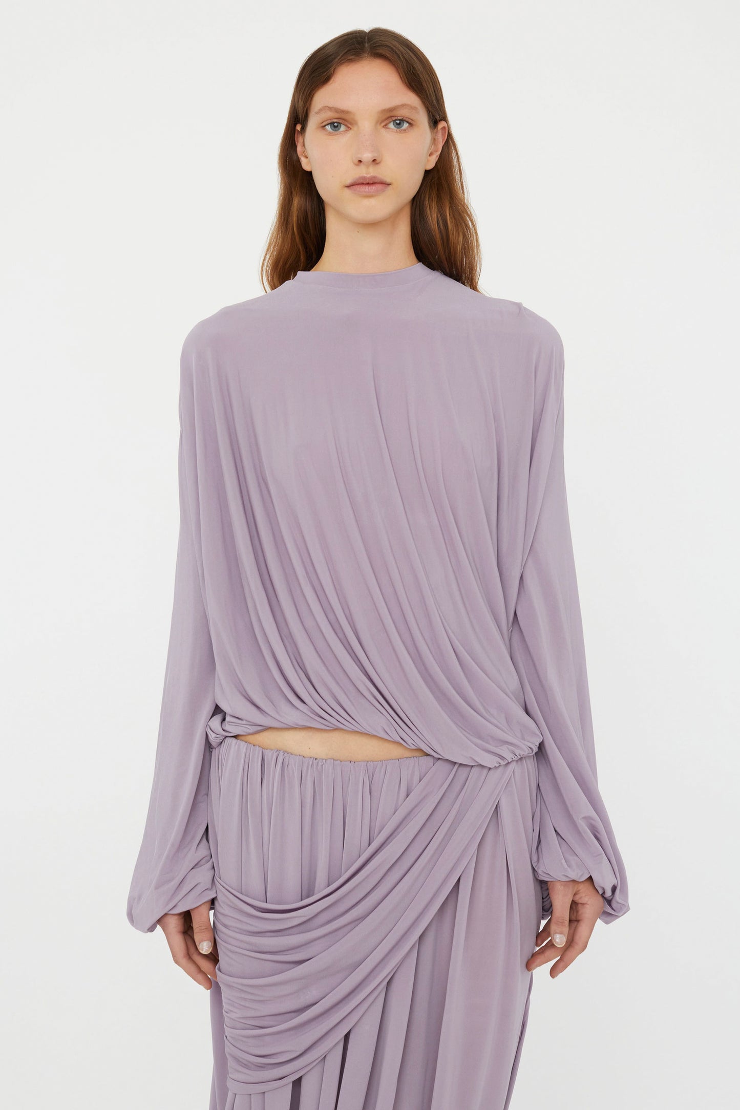 LOOPED DRAPE SWEATER TOP