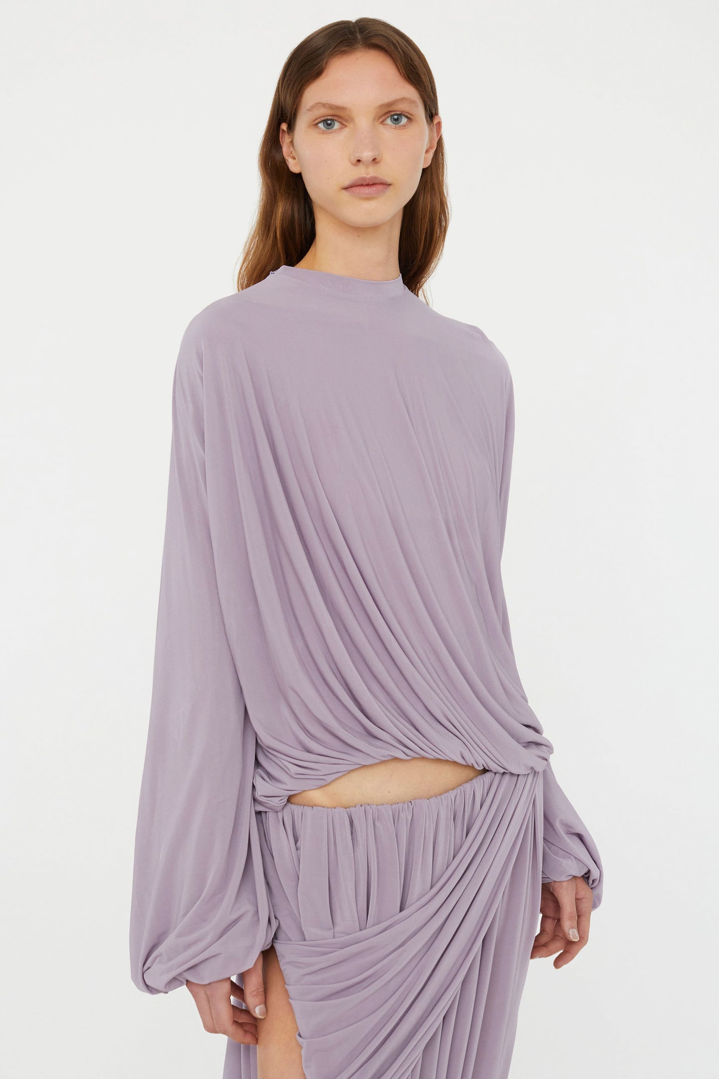 LOOPED DRAPE SWEATER TOP