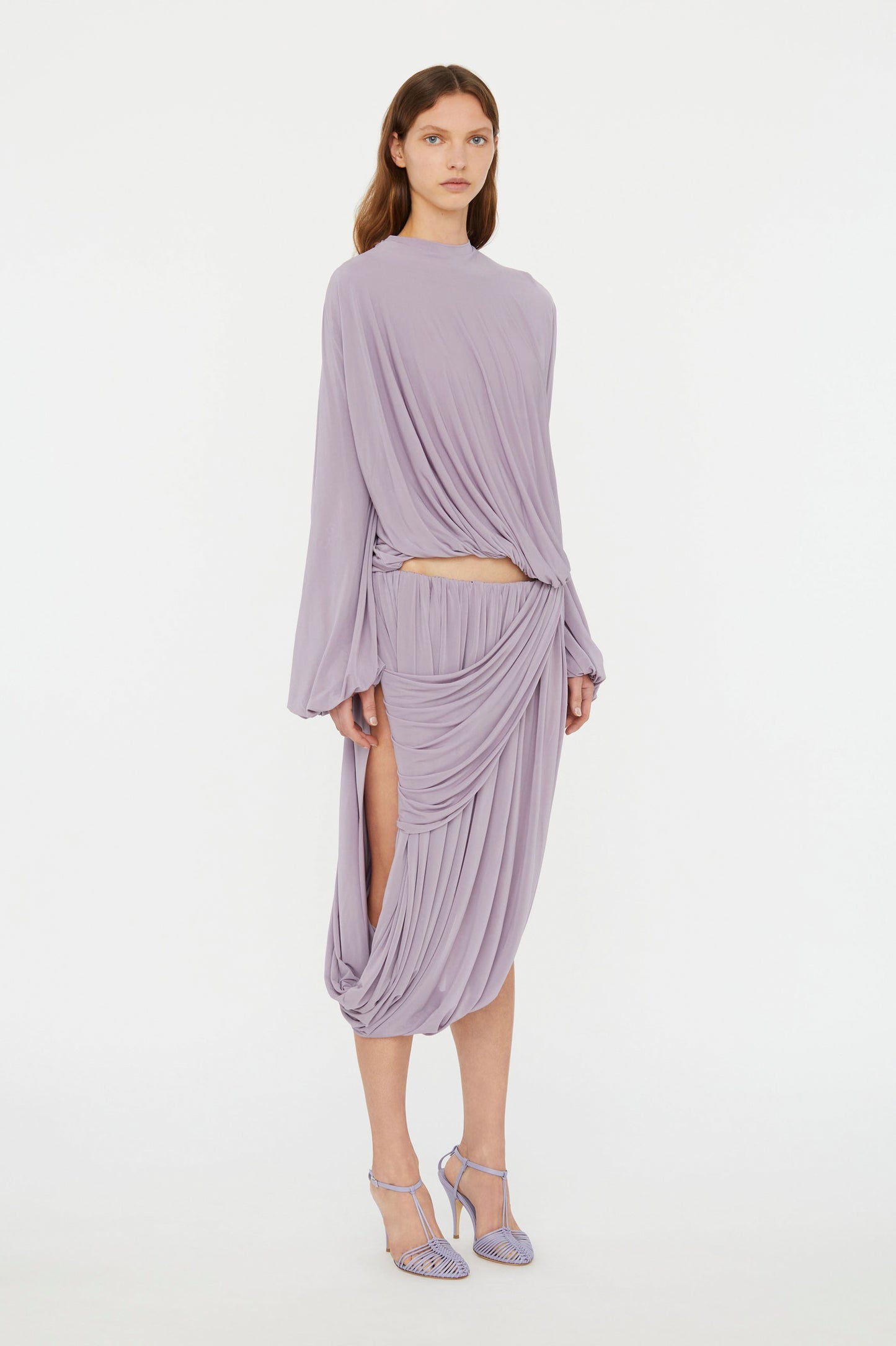LOOPED DRAPE SWEATER TOP