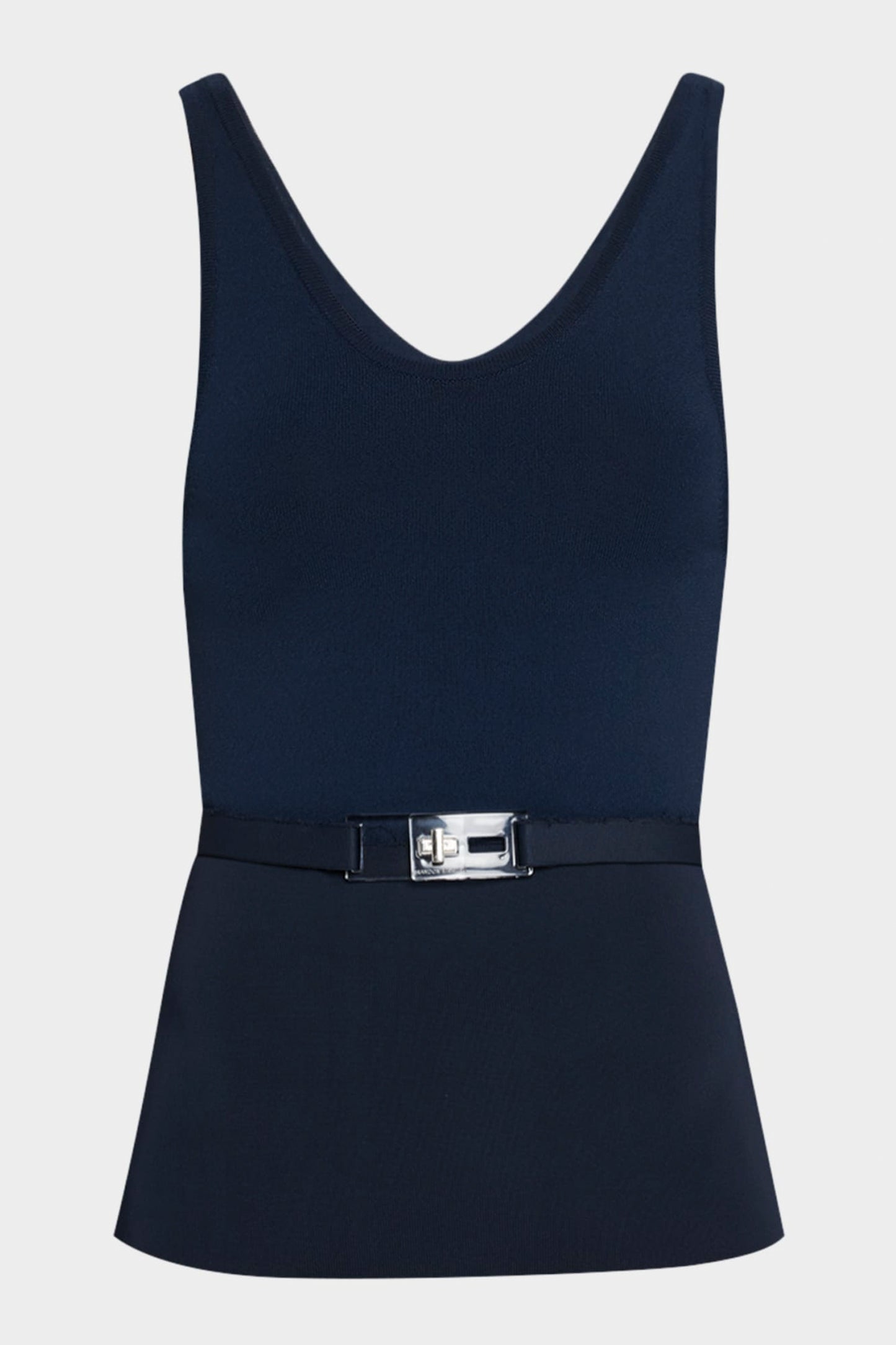 THE JULIA SCOOP NECK KNIT TANK W/ TURNLOCK BELT