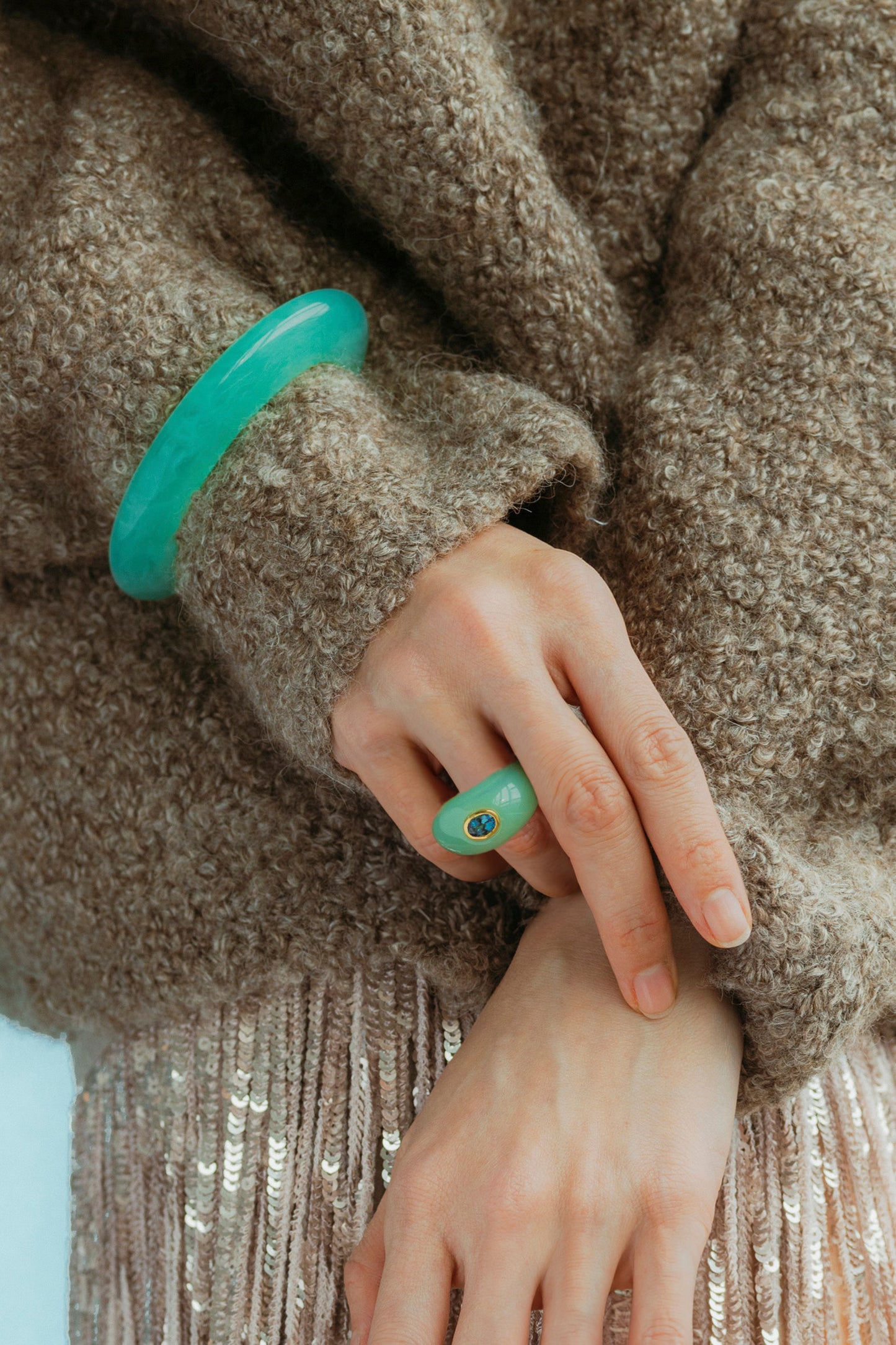 MONUMENT RING IN SAGE - SIZE 6
