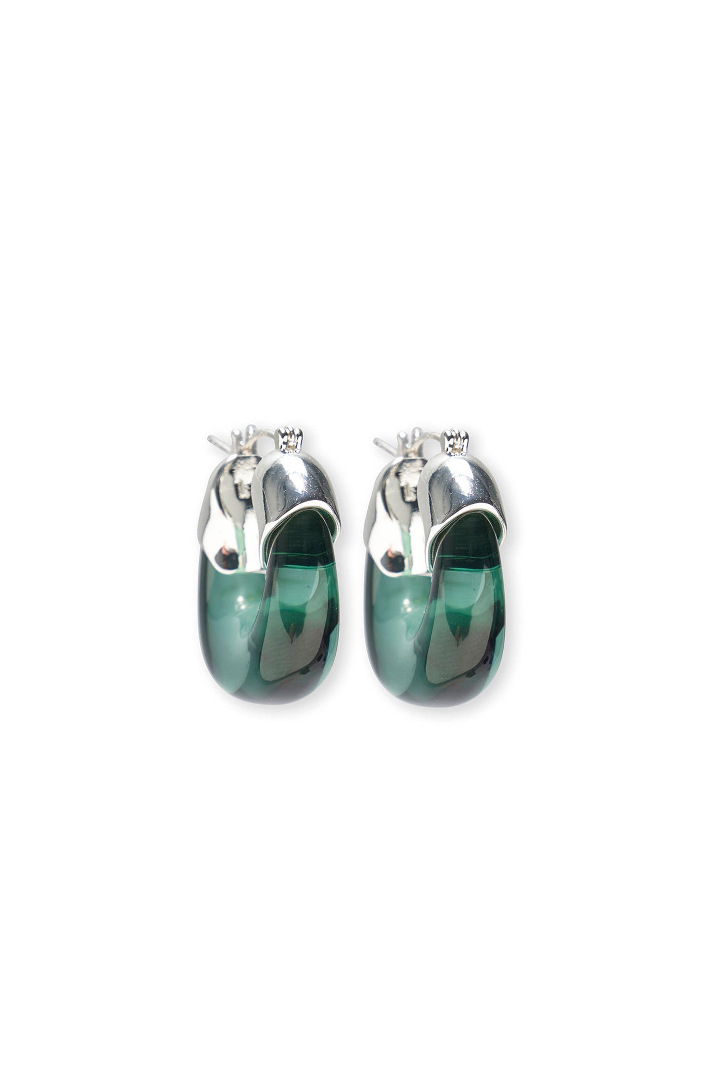 MINI ORGANIC HOOPS IN SILVER FOREST
